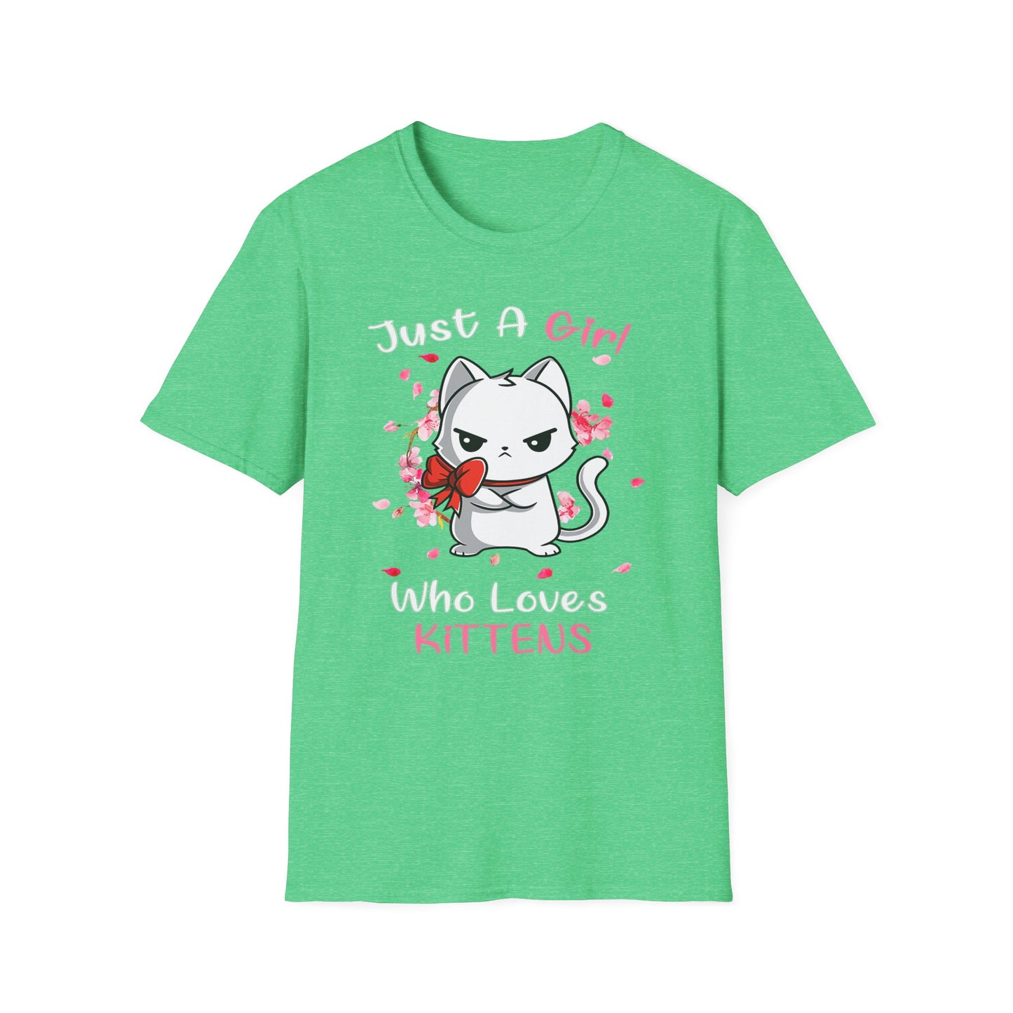 Cute Kittens Graphic Tee, Unisex Softstyle T-Shirt for Cat Lovers, Gift for Birthdays, Valentine's Day, Casual Wear, Animal Lovers