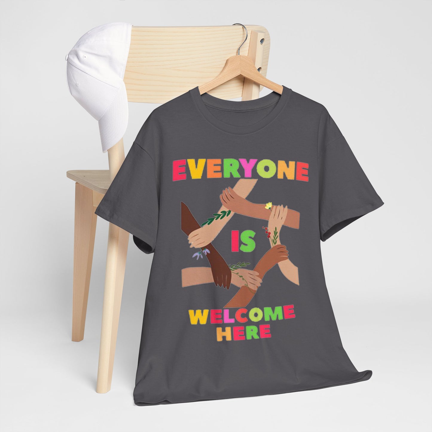 Inclusive Message Unisex Heavy Cotton Tee, Equality Shirt, Diversity Tee, Gift for Friends, Community Wear, Pride Apparel