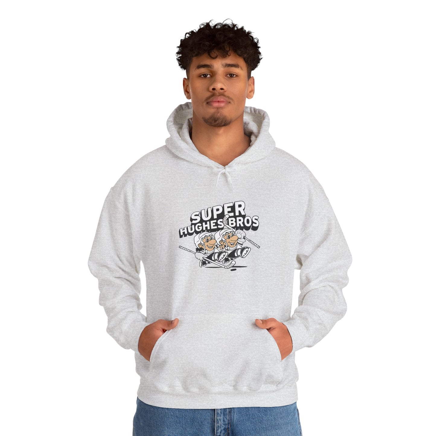 Super Hughes Bros Hoodie, Cozy Unisex Sweatshirt for Gamers, Fun Gift for Birthdays and Holidays, Relaxed Casual Wear