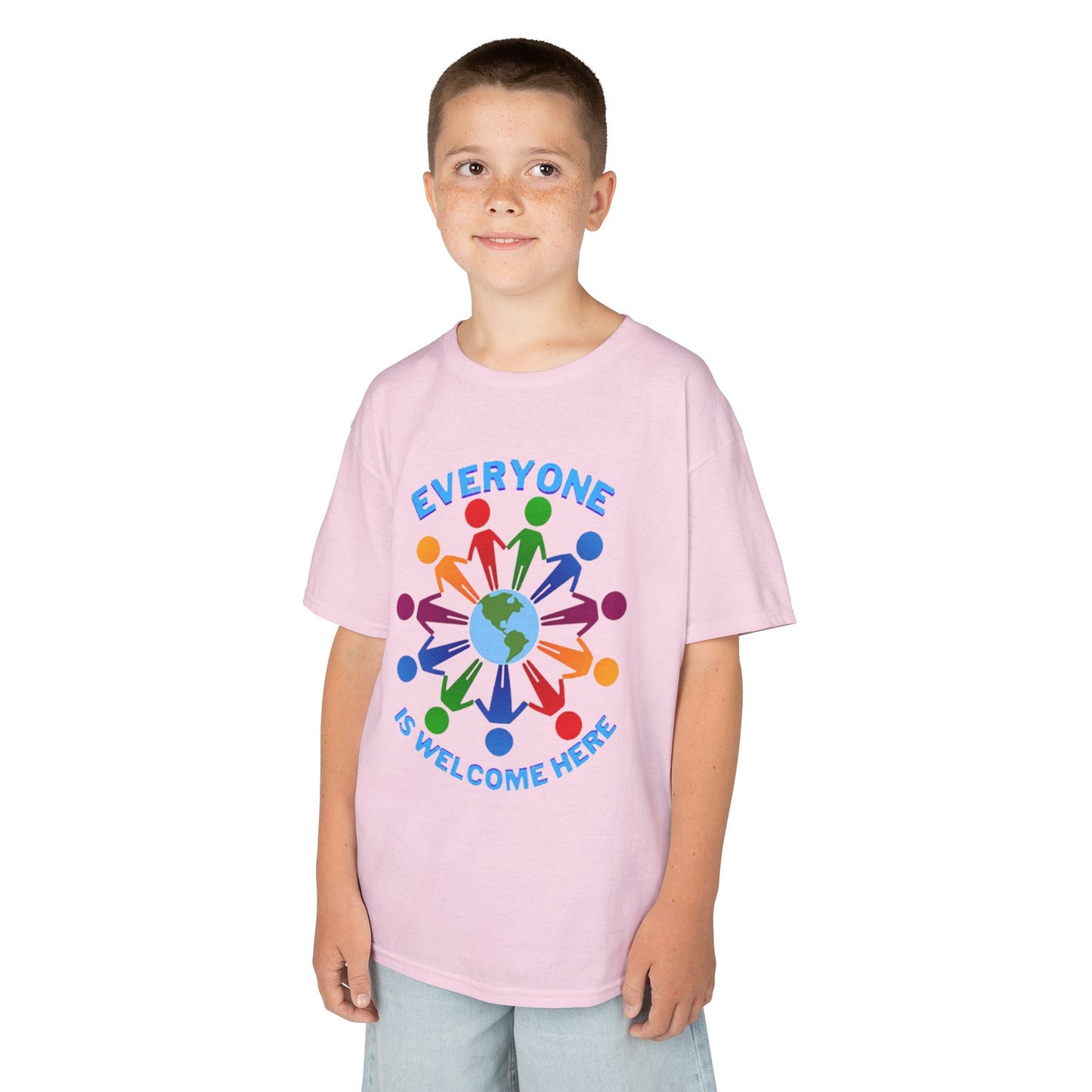 Inclusive Kids Tee - Everyone is Welcome Here, Rainbow T-Shirt, Kids Equality Wear, Unity Apparel, Diversity Gift, Positive Message Top