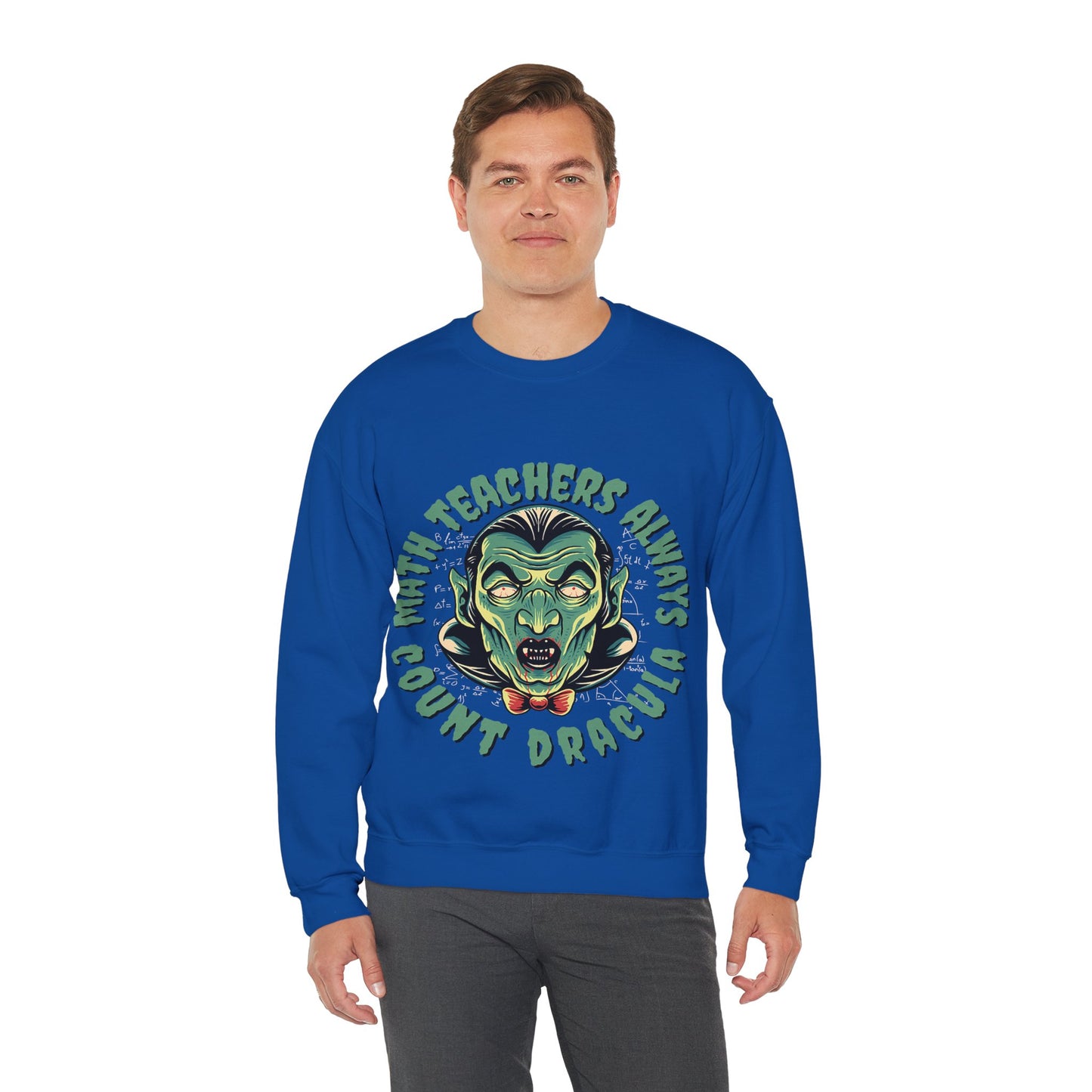 Halloween Count Dracula Sweatshirt, Unisex Crewneck for Teachers, Spooky Gift Idea, Fall Fashion, Halloween Costume