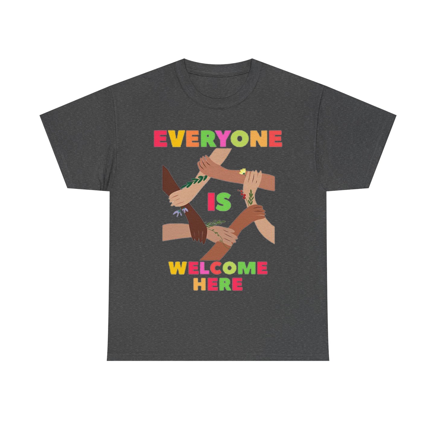 Inclusive Message Unisex Heavy Cotton Tee, Equality Shirt, Diversity Tee, Gift for Friends, Community Wear, Pride Apparel