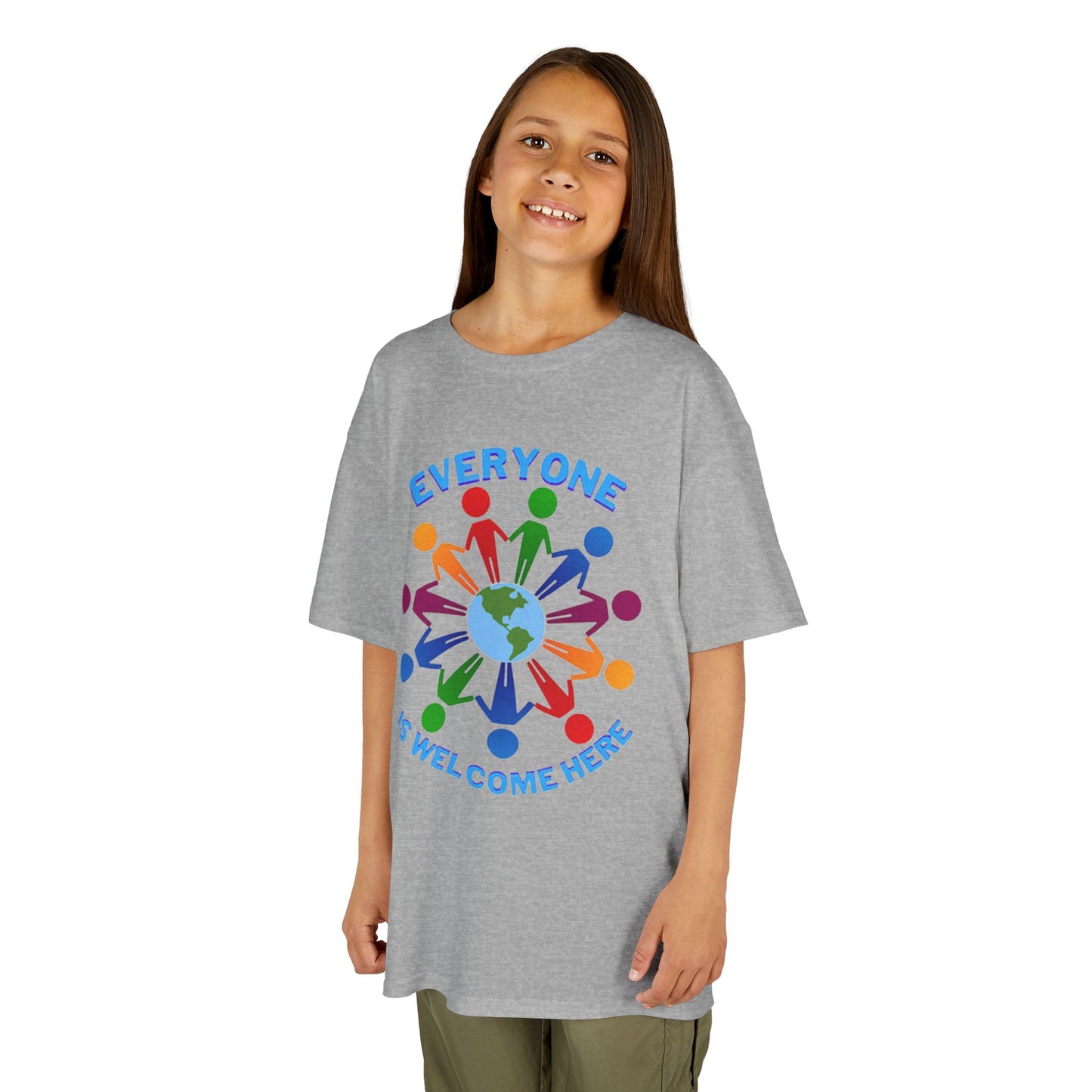Inclusive Kids Tee - Everyone is Welcome Here, Rainbow T-Shirt, Kids Equality Wear, Unity Apparel, Diversity Gift, Positive Message Top
