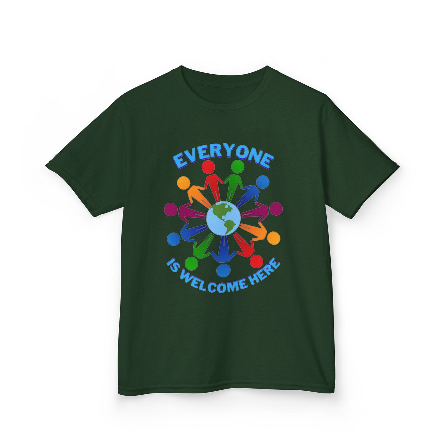 Inclusive Kids Tee - Everyone is Welcome Here, Rainbow T-Shirt, Kids Equality Wear, Unity Apparel, Diversity Gift, Positive Message Top