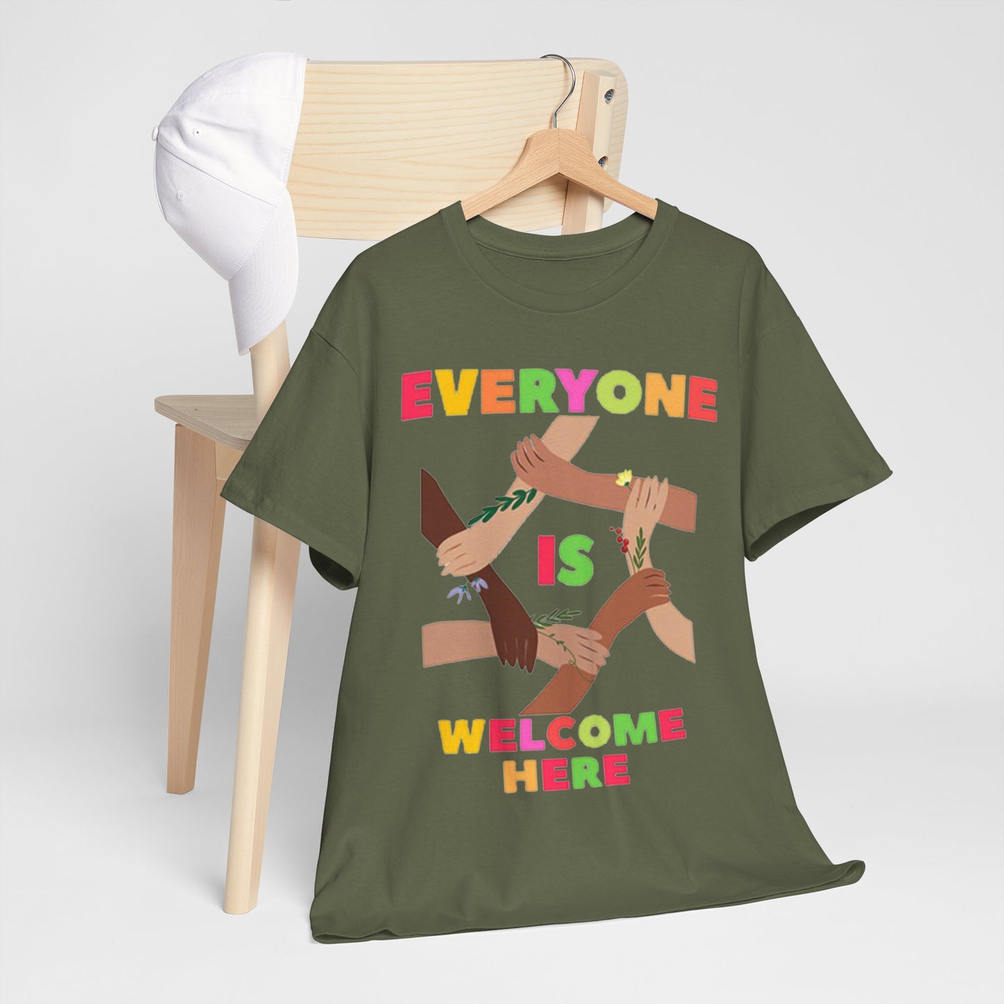 Inclusive Message Unisex Heavy Cotton Tee, Equality Shirt, Diversity Tee, Gift for Friends, Community Wear, Pride Apparel