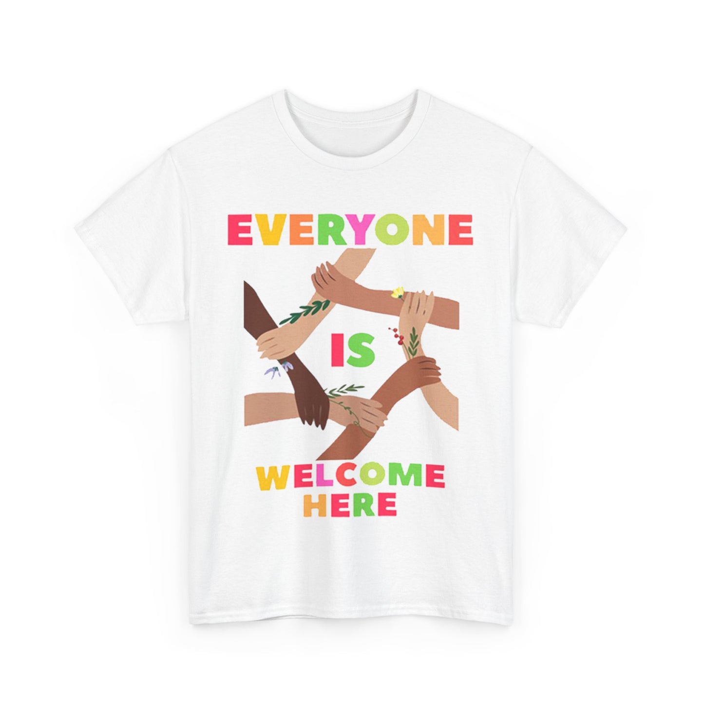 Inclusive Message Unisex Heavy Cotton Tee, Equality Shirt, Diversity Tee, Gift for Friends, Community Wear, Pride Apparel