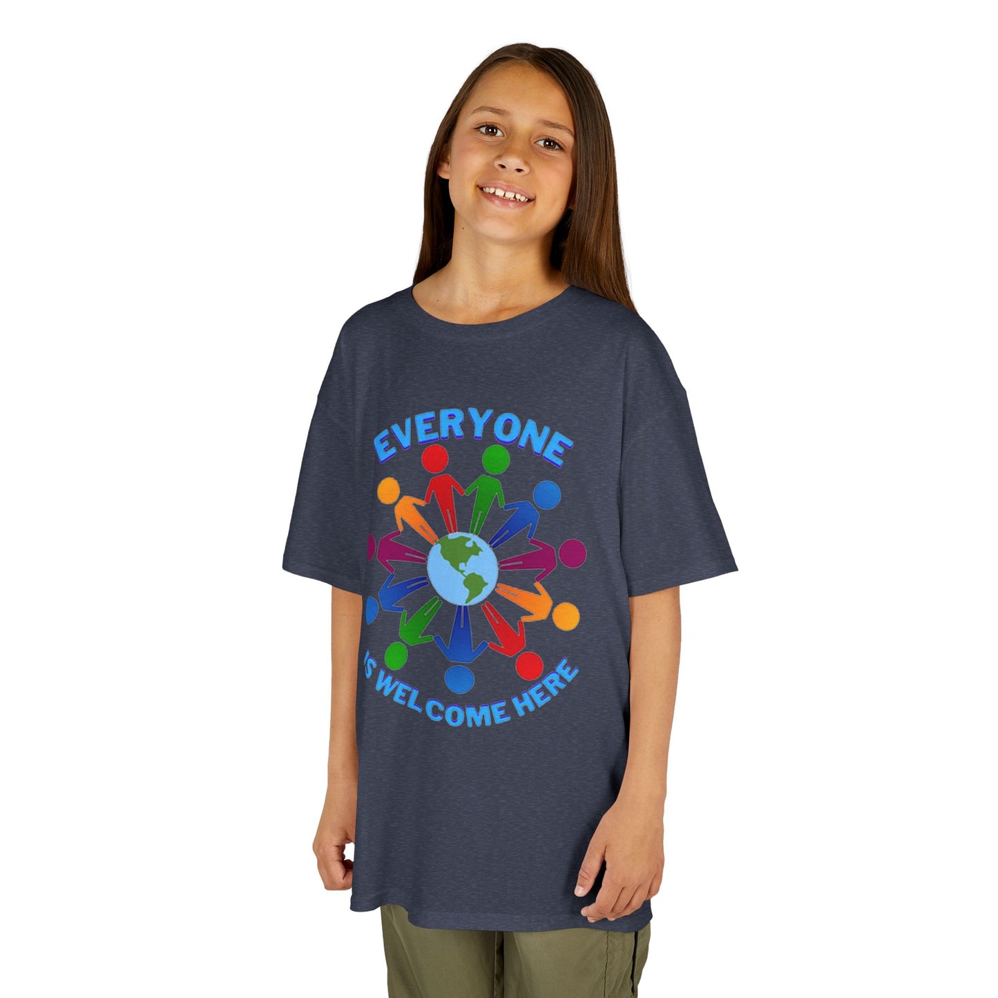 Inclusive Kids Tee - Everyone is Welcome Here, Rainbow T-Shirt, Kids Equality Wear, Unity Apparel, Diversity Gift, Positive Message Top