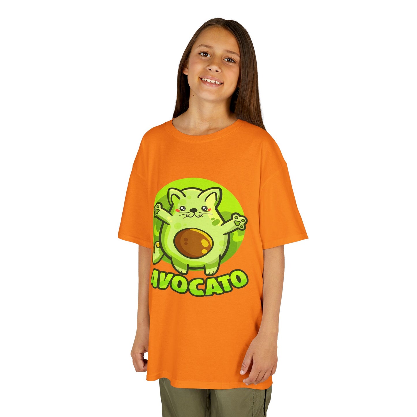 Cute Avocado Cat Kids Tee, Fun T-Shirt for Kids, Avocado Lover Gift, Playful Graphic Shirt, Birthday Party Outfit