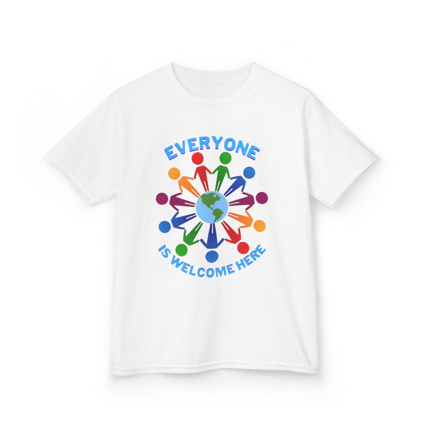 Inclusive Kids Tee - Everyone is Welcome Here, Rainbow T-Shirt, Kids Equality Wear, Unity Apparel, Diversity Gift, Positive Message Top