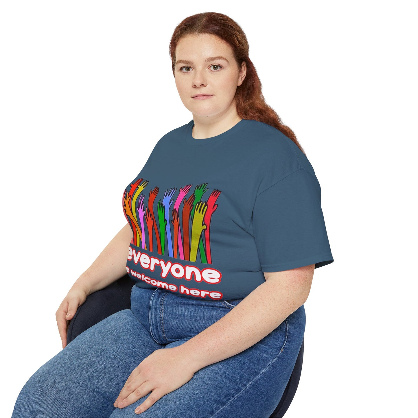 Inclusive Vibes Tee, Everyone is Welcome Here T-Shirt, Unity Tee, Proud Ally Shirt, Colorful Art Tee, Comfortable Cotton T-Shirt