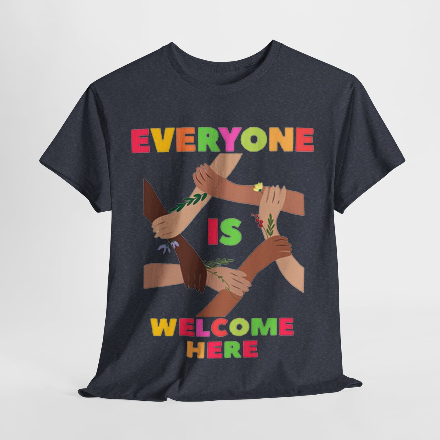 Inclusive Message Unisex Heavy Cotton Tee, Equality Shirt, Diversity Tee, Gift for Friends, Community Wear, Pride Apparel