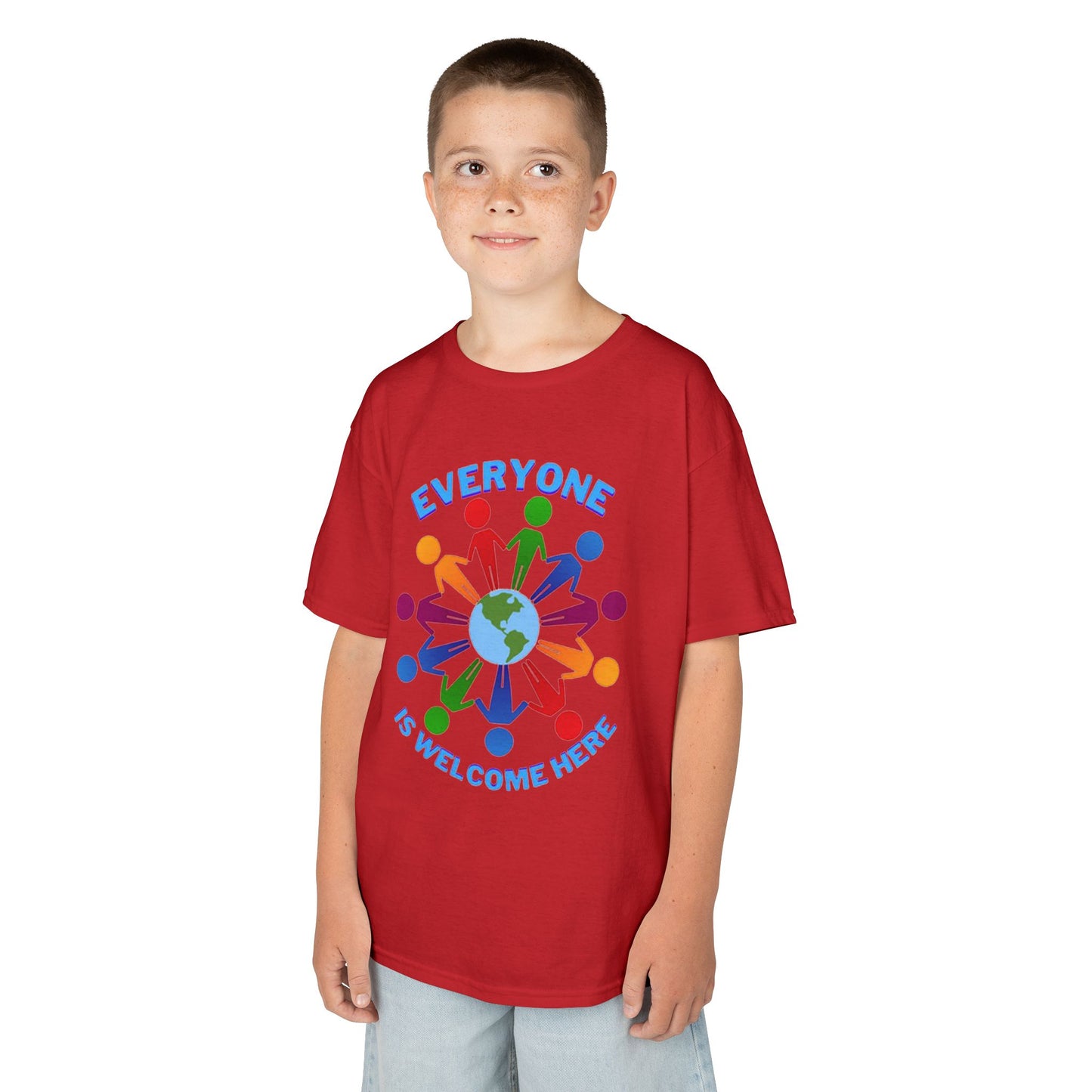 Inclusive Kids Tee - Everyone is Welcome Here, Rainbow T-Shirt, Kids Equality Wear, Unity Apparel, Diversity Gift, Positive Message Top