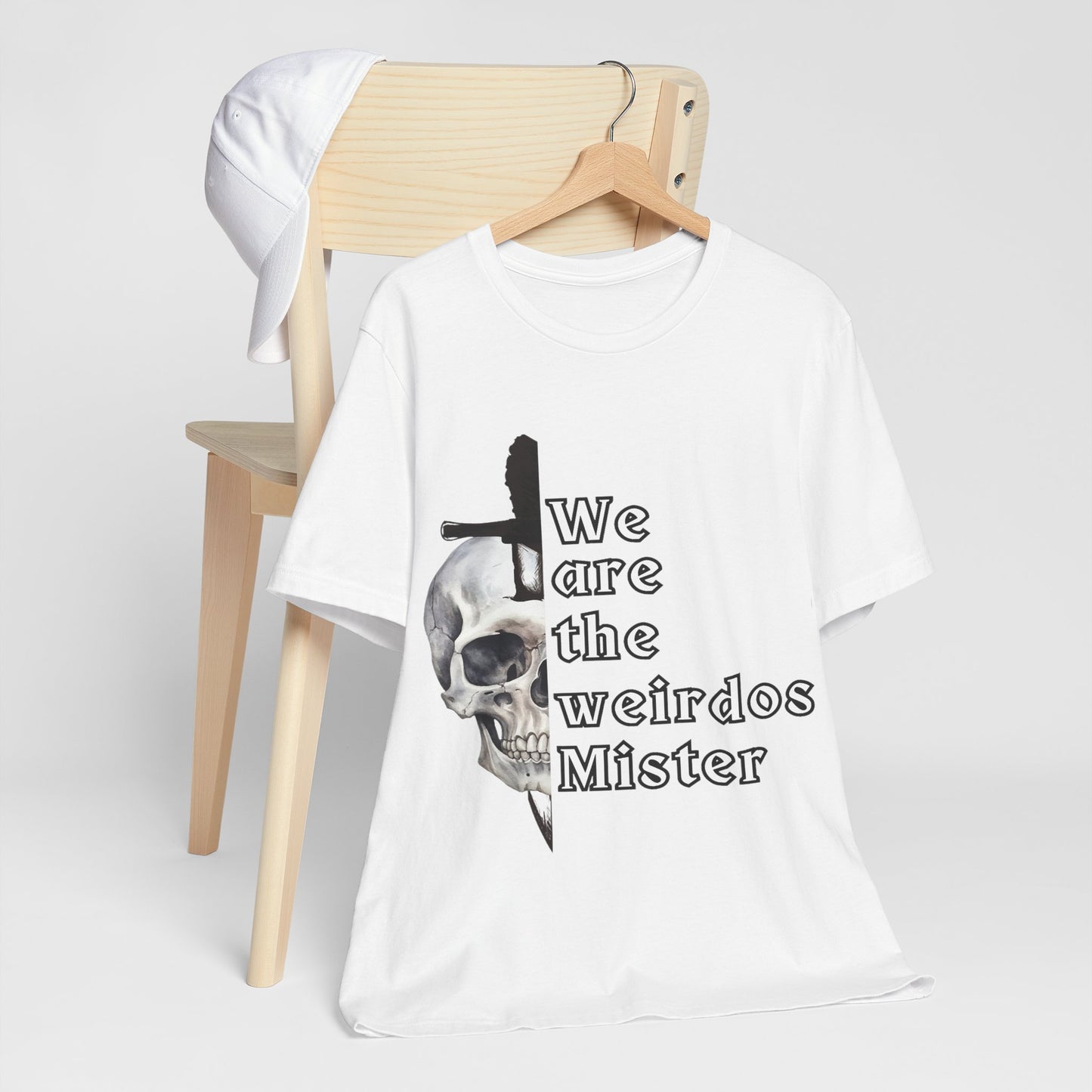 Skull Graphic Tee - Unisex Jersey Short Sleeve Shirt for Halloween, Occasions, Trendy Wear, Gift for Weirdos, Casual Style