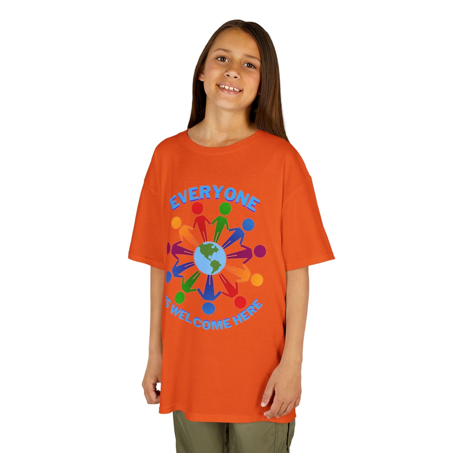 Inclusive Kids Tee - Everyone is Welcome Here, Rainbow T-Shirt, Kids Equality Wear, Unity Apparel, Diversity Gift, Positive Message Top