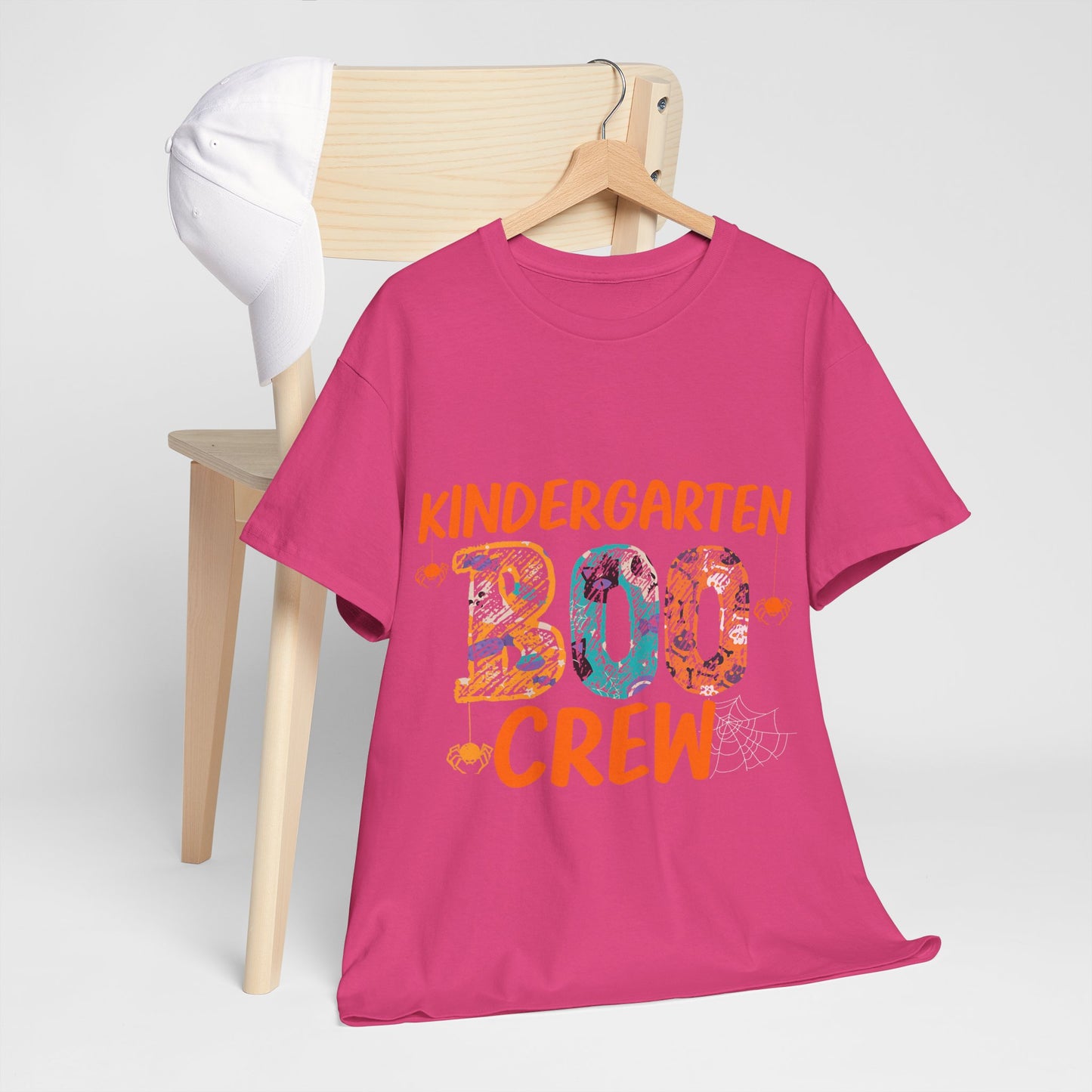 Kindergarten Boo Crew Tee, Unisex Cotton T-Shirt for Teachers, Class Parties, Halloween Costume, Fun School Spirit Wear, Gift for Kids