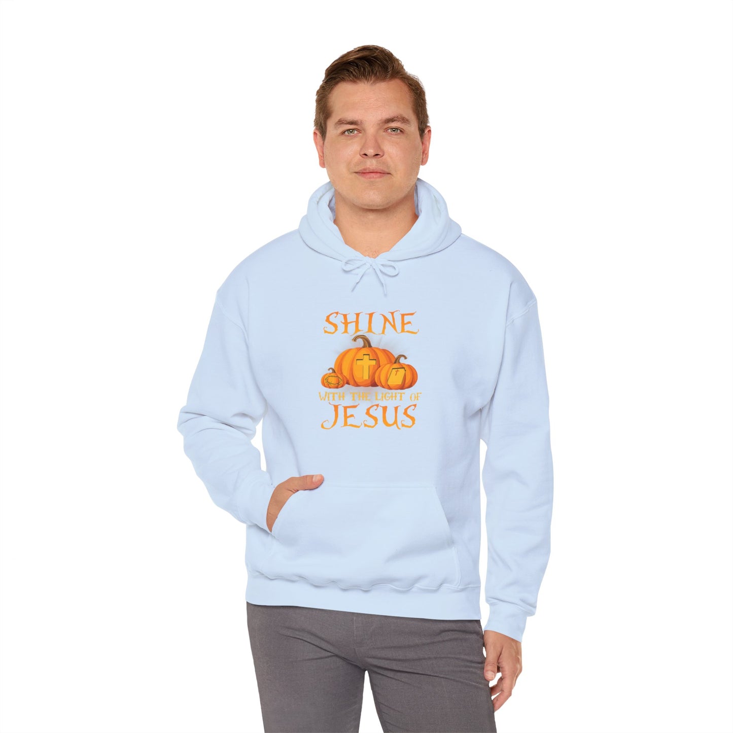 Shine in Jesus Pumpkin Sweatshirt | Fall Apparel, Christian Gift, Unisex Hoodie, Autumn Fashion, Thanksgiving Sweatshirt