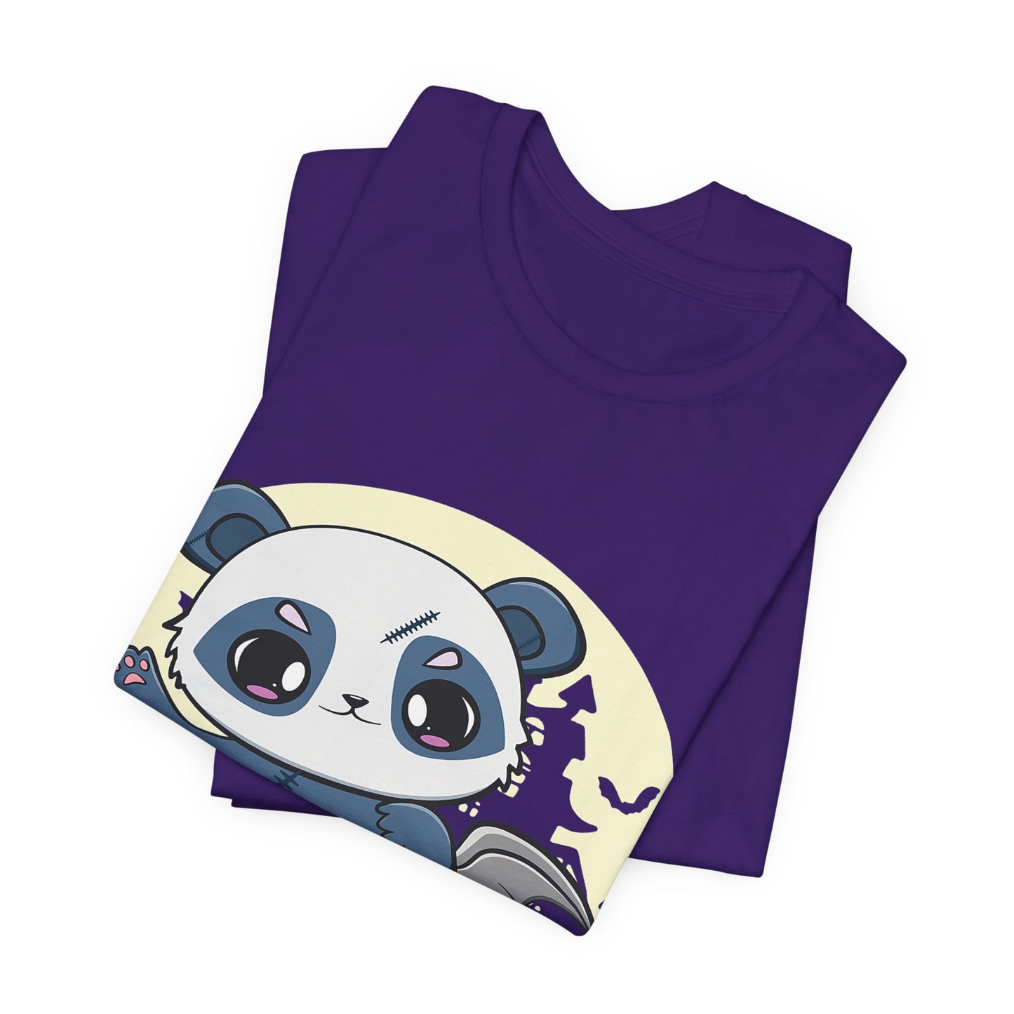Cute Panda Halloween Tee, Unisex Short Sleeve Shirt, Fun Graphic T-Shirt, Spooky Cute Apparel, Animal Lover Gift
