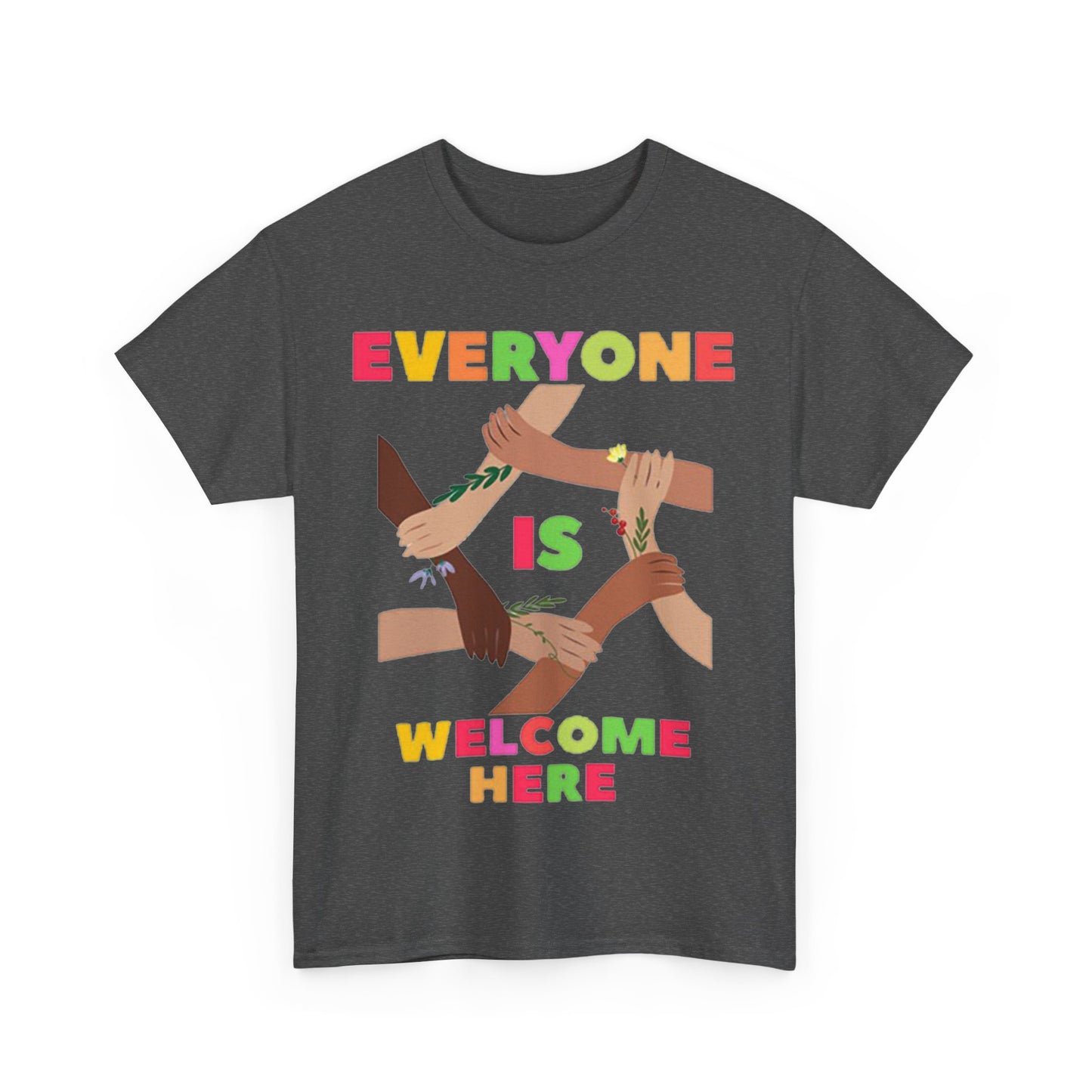 Inclusive Message Unisex Heavy Cotton Tee, Equality Shirt, Diversity Tee, Gift for Friends, Community Wear, Pride Apparel