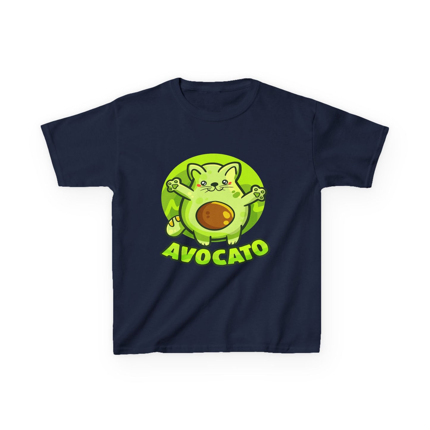 Cute Avocado Cat Kids Tee, Fun T-Shirt for Kids, Avocado Lover Gift, Playful Graphic Shirt, Birthday Party Outfit
