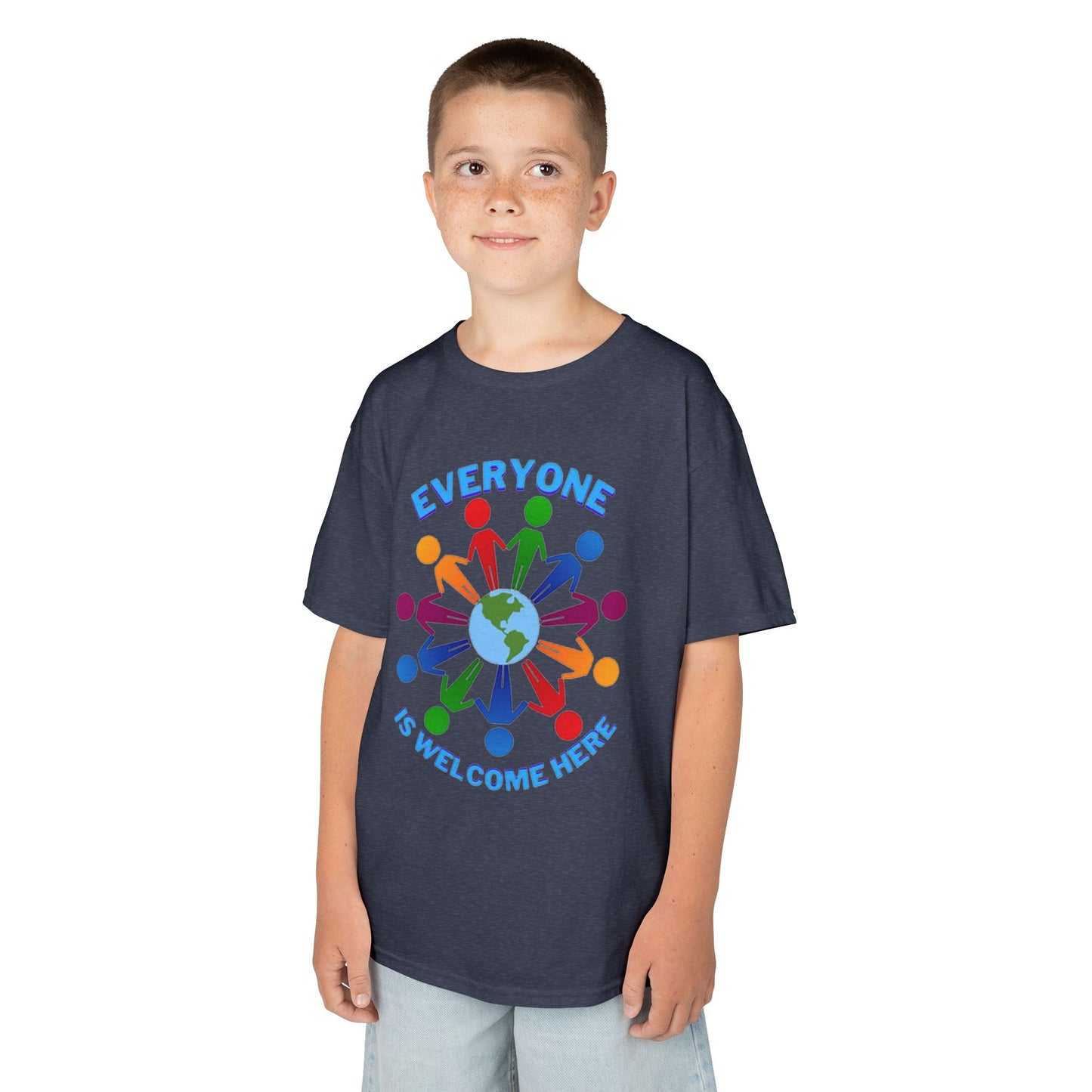 Inclusive Kids Tee - Everyone is Welcome Here, Rainbow T-Shirt, Kids Equality Wear, Unity Apparel, Diversity Gift, Positive Message Top