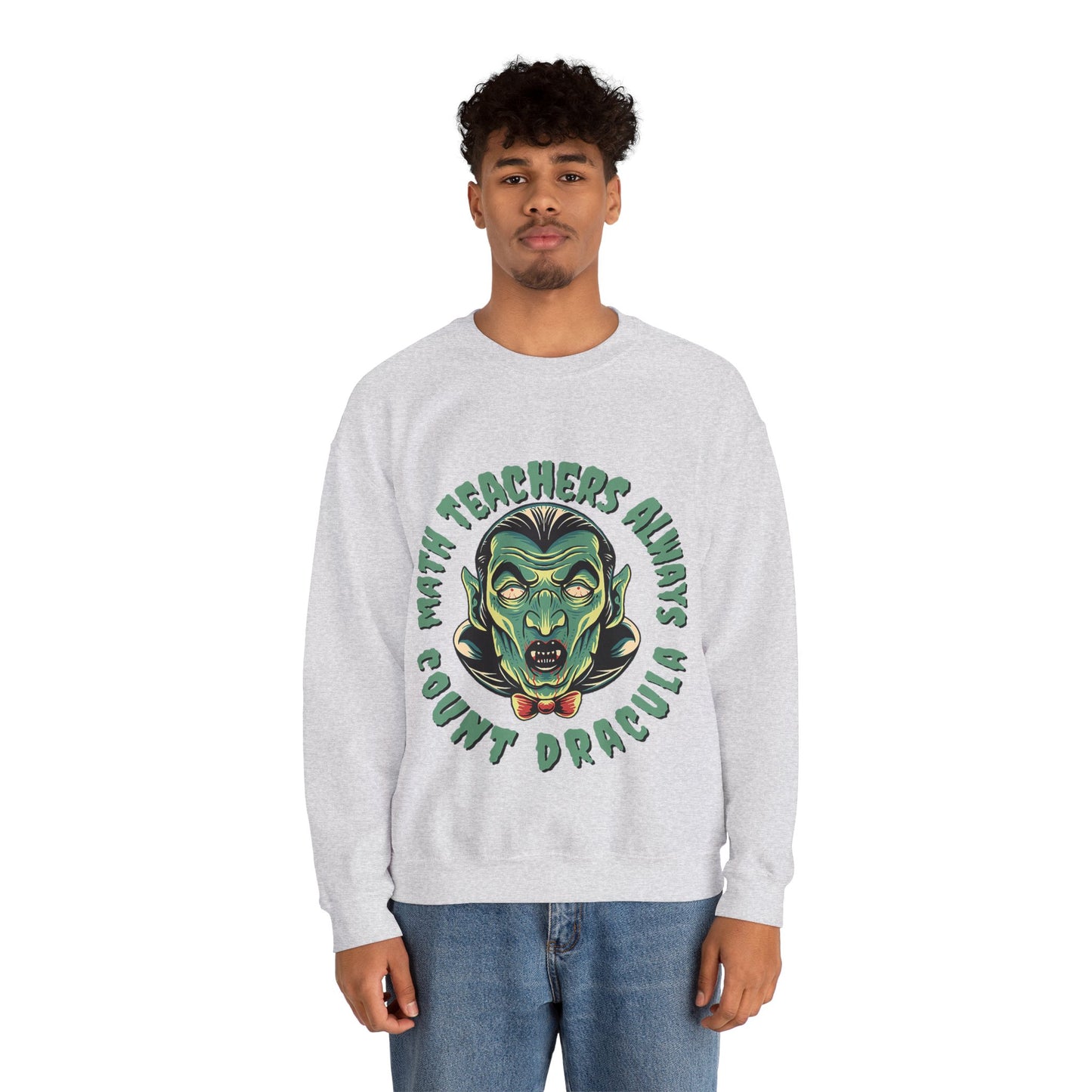 Halloween Count Dracula Sweatshirt, Unisex Crewneck for Teachers, Spooky Gift Idea, Fall Fashion, Halloween Costume
