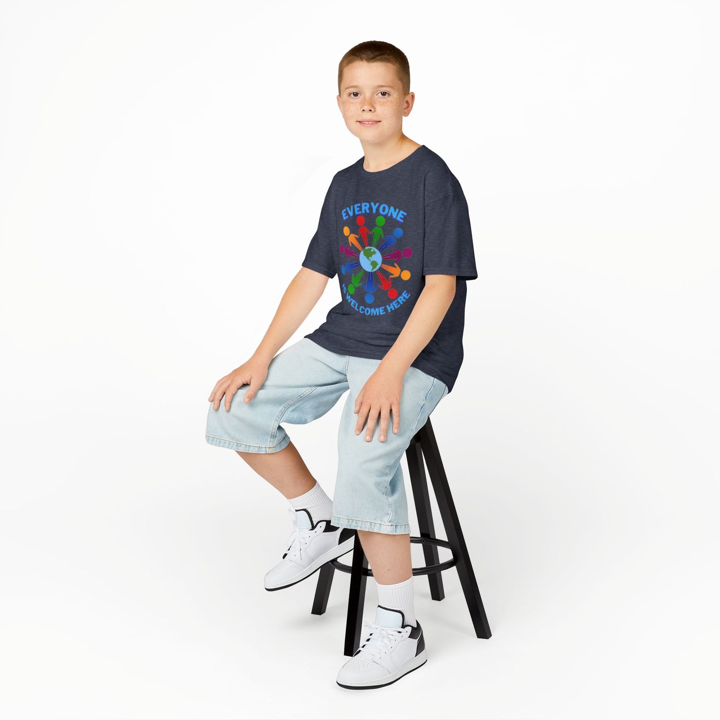 Inclusive Kids Tee - Everyone is Welcome Here, Rainbow T-Shirt, Kids Equality Wear, Unity Apparel, Diversity Gift, Positive Message Top