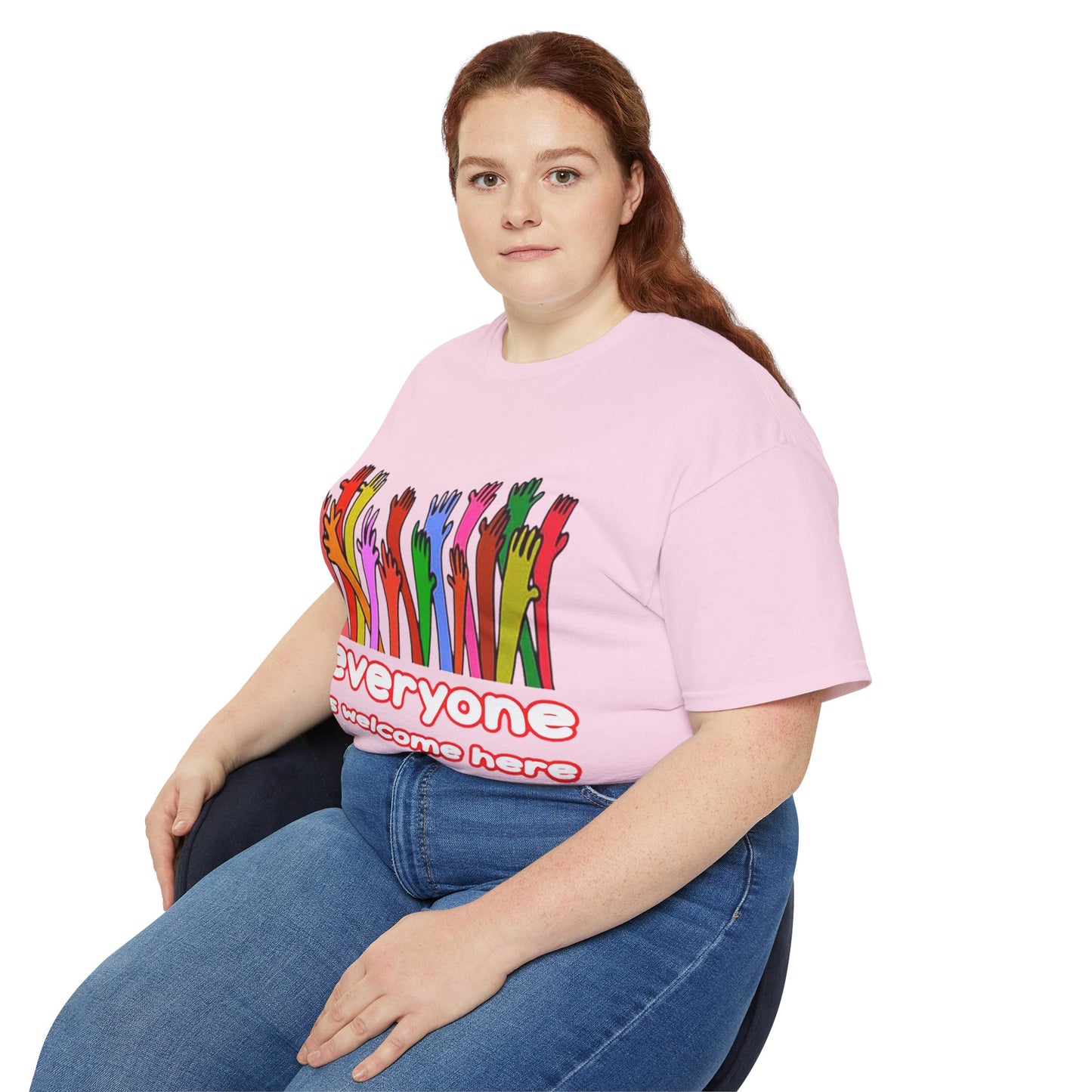 Inclusive Vibes Tee, Everyone is Welcome Here T-Shirt, Unity Tee, Proud Ally Shirt, Colorful Art Tee, Comfortable Cotton T-Shirt