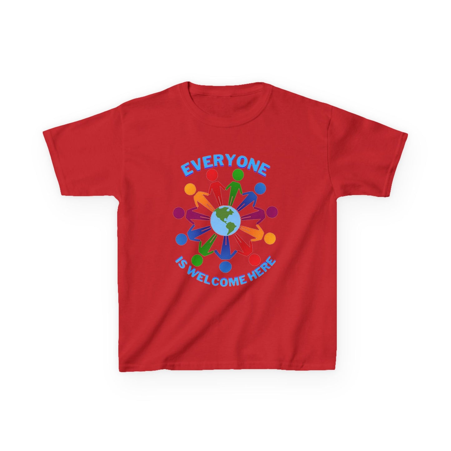 Inclusive Kids Tee - Everyone is Welcome Here, Rainbow T-Shirt, Kids Equality Wear, Unity Apparel, Diversity Gift, Positive Message Top