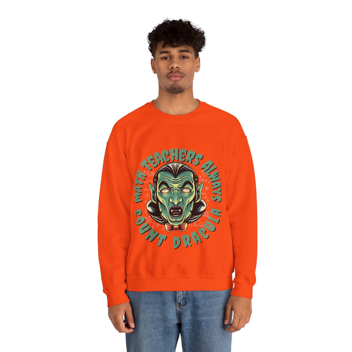 Halloween Count Dracula Sweatshirt, Unisex Crewneck for Teachers, Spooky Gift Idea, Fall Fashion, Halloween Costume