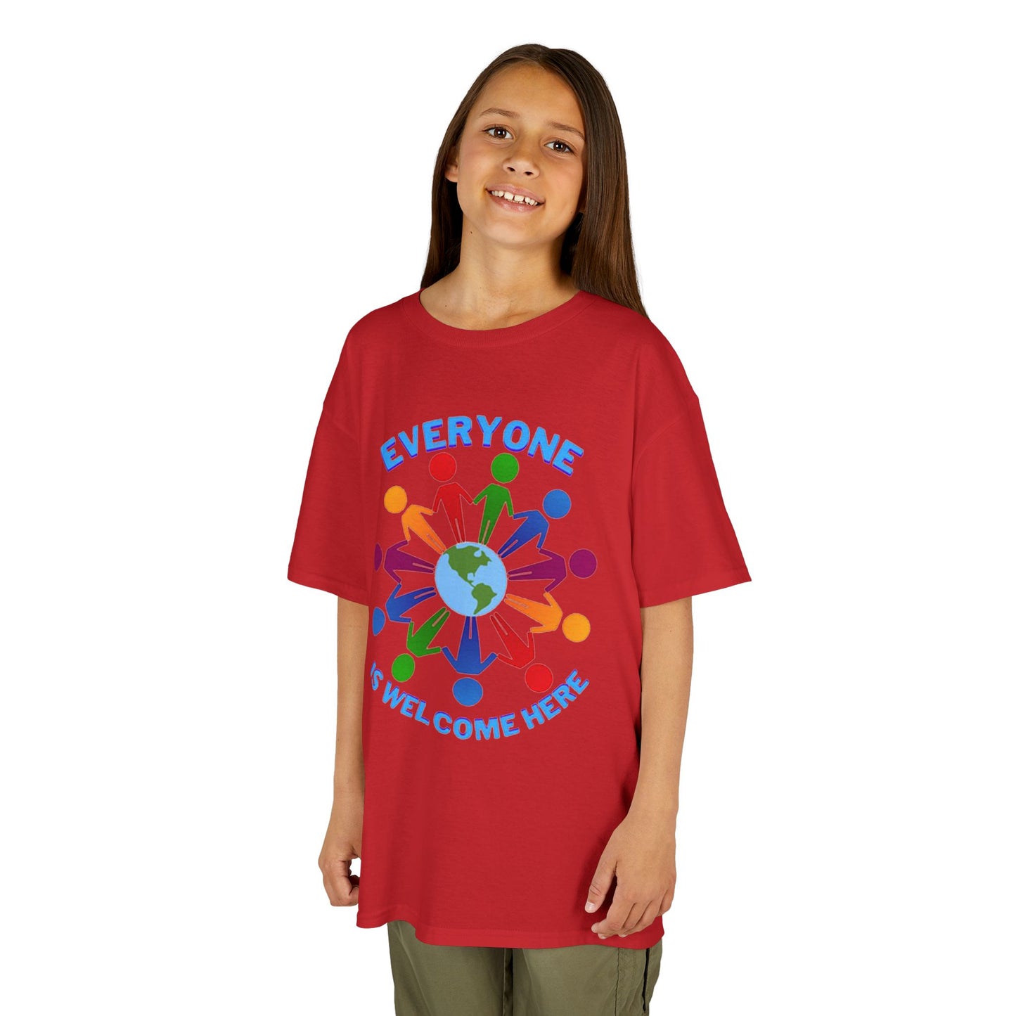 Inclusive Kids Tee - Everyone is Welcome Here, Rainbow T-Shirt, Kids Equality Wear, Unity Apparel, Diversity Gift, Positive Message Top