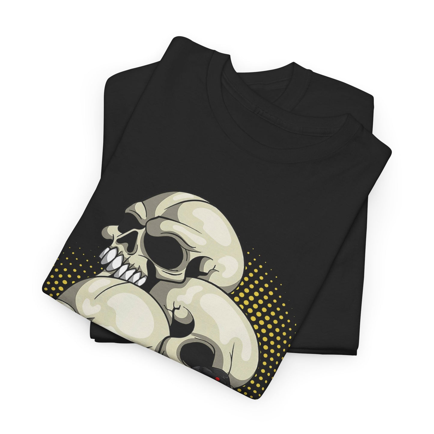 Skull Crow Tee - Unisex Heavy Cotton T-Shirt, Edgy Graphic Shirt, Gothic Style Apparel, Halloween Outfit, Alternative Fashion