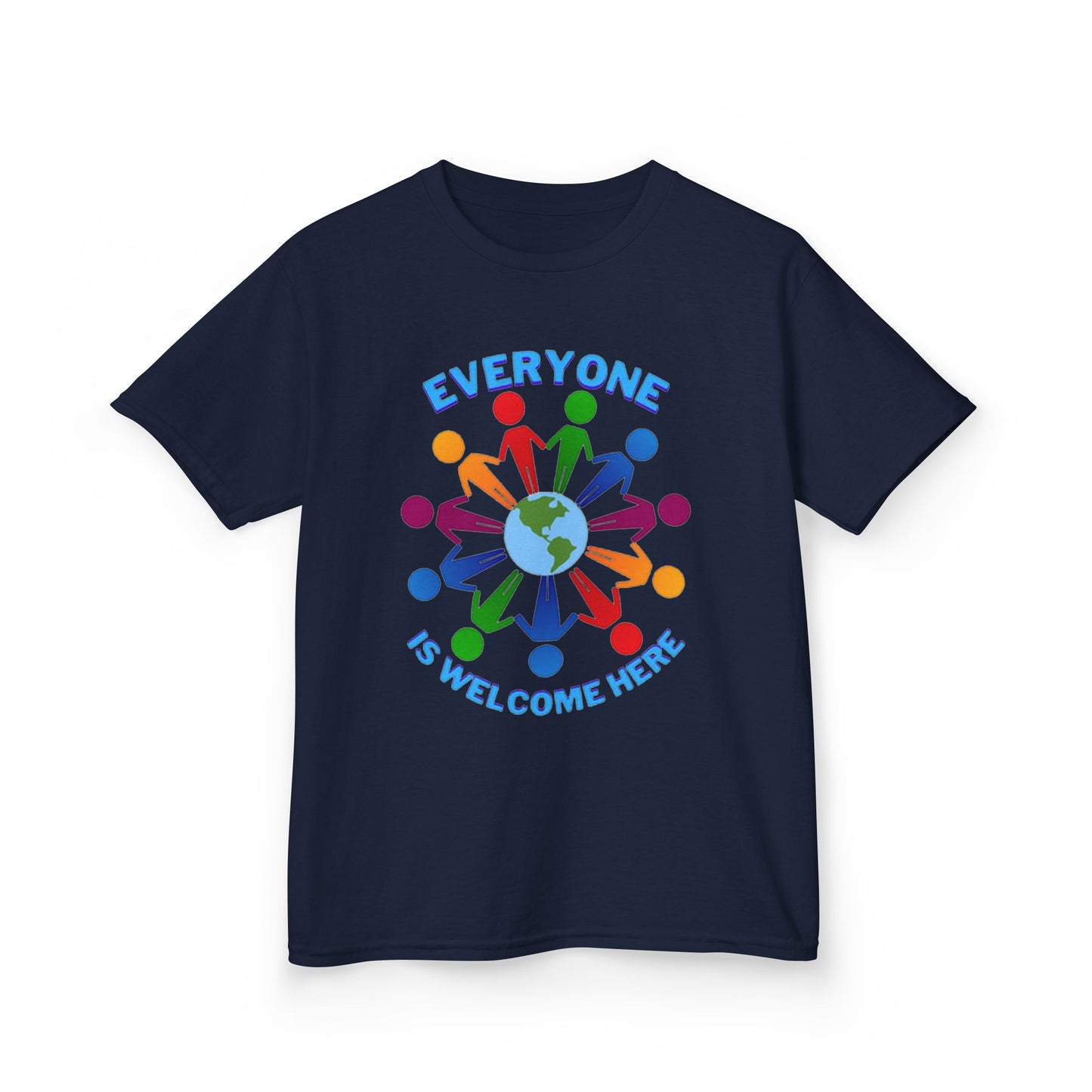 Inclusive Kids Tee - Everyone is Welcome Here, Rainbow T-Shirt, Kids Equality Wear, Unity Apparel, Diversity Gift, Positive Message Top