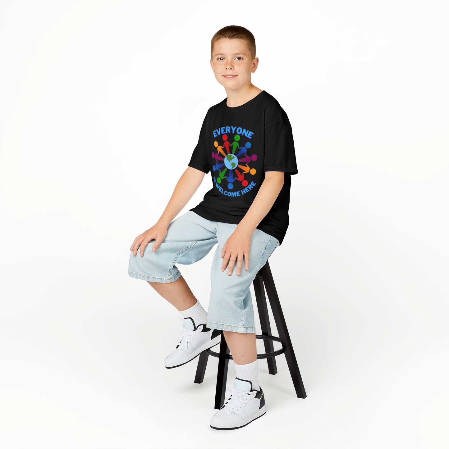 Inclusive Kids Tee - Everyone is Welcome Here, Rainbow T-Shirt, Kids Equality Wear, Unity Apparel, Diversity Gift, Positive Message Top