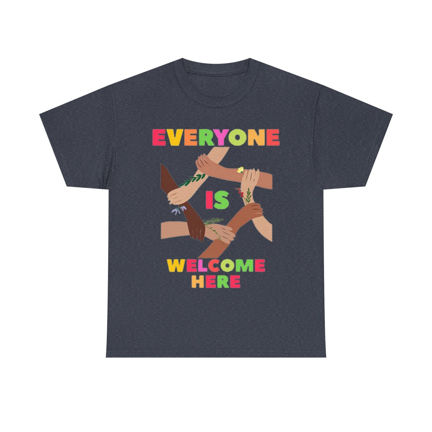 Inclusive Message Unisex Heavy Cotton Tee, Equality Shirt, Diversity Tee, Gift for Friends, Community Wear, Pride Apparel