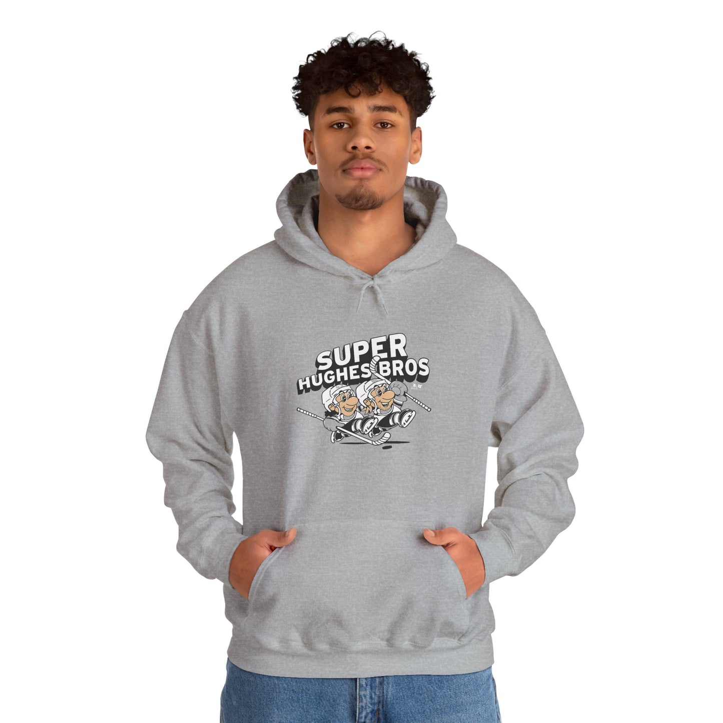 Super Hughes Bros Hoodie, Cozy Unisex Sweatshirt for Gamers, Fun Gift for Birthdays and Holidays, Relaxed Casual Wear