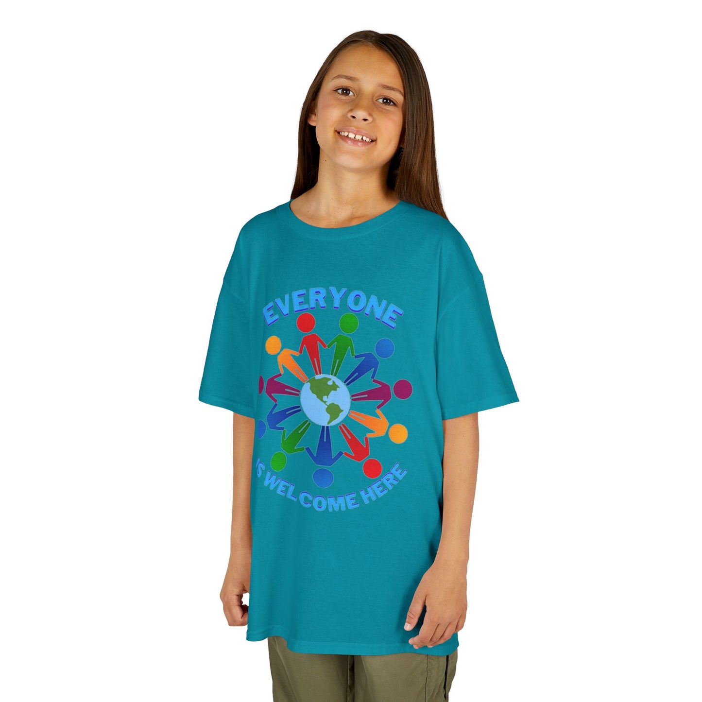 Inclusive Kids Tee - Everyone is Welcome Here, Rainbow T-Shirt, Kids Equality Wear, Unity Apparel, Diversity Gift, Positive Message Top
