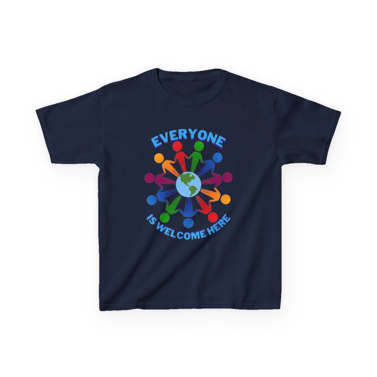 Inclusive Kids Tee - Everyone is Welcome Here, Rainbow T-Shirt, Kids Equality Wear, Unity Apparel, Diversity Gift, Positive Message Top