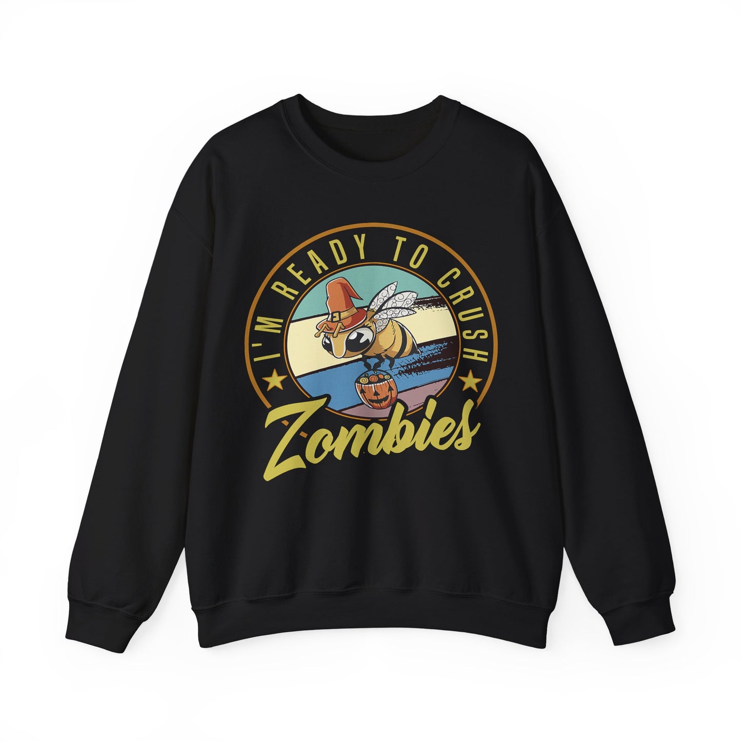 Zombie-Themed Crewneck Sweatshirt - Funny Halloween Gift for Friends, Casual Wear, Cozy Style, Unisex Apparel, Fall Fashion