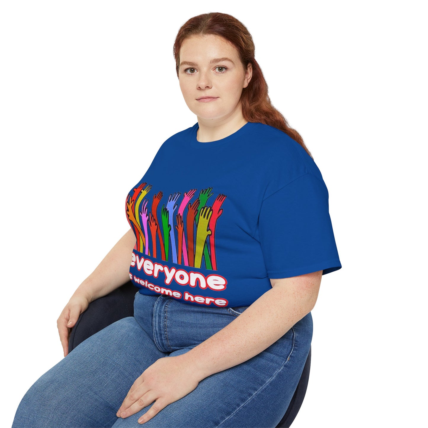 Inclusive Vibes Tee, Everyone is Welcome Here T-Shirt, Unity Tee, Proud Ally Shirt, Colorful Art Tee, Comfortable Cotton T-Shirt
