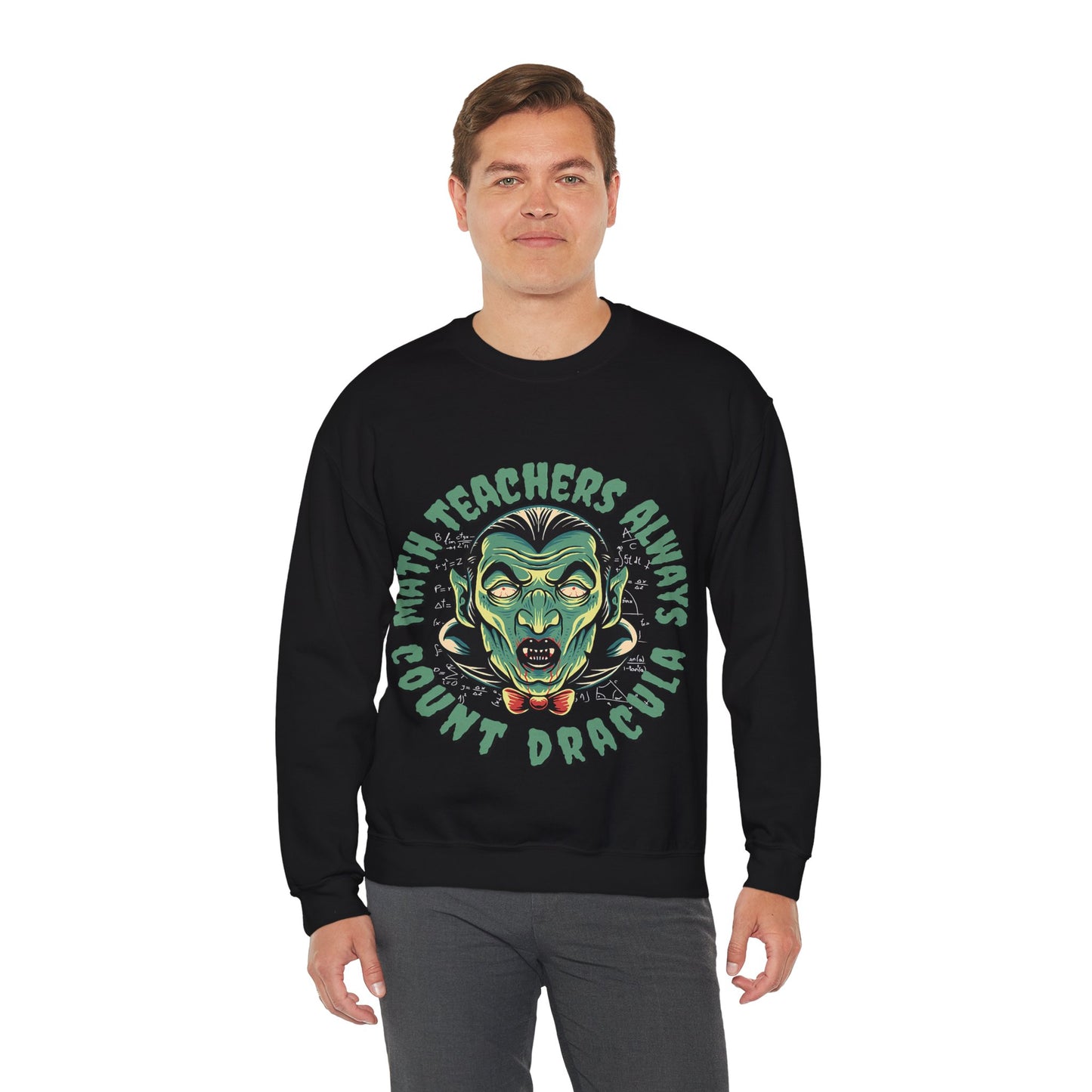 Halloween Count Dracula Sweatshirt, Unisex Crewneck for Teachers, Spooky Gift Idea, Fall Fashion, Halloween Costume