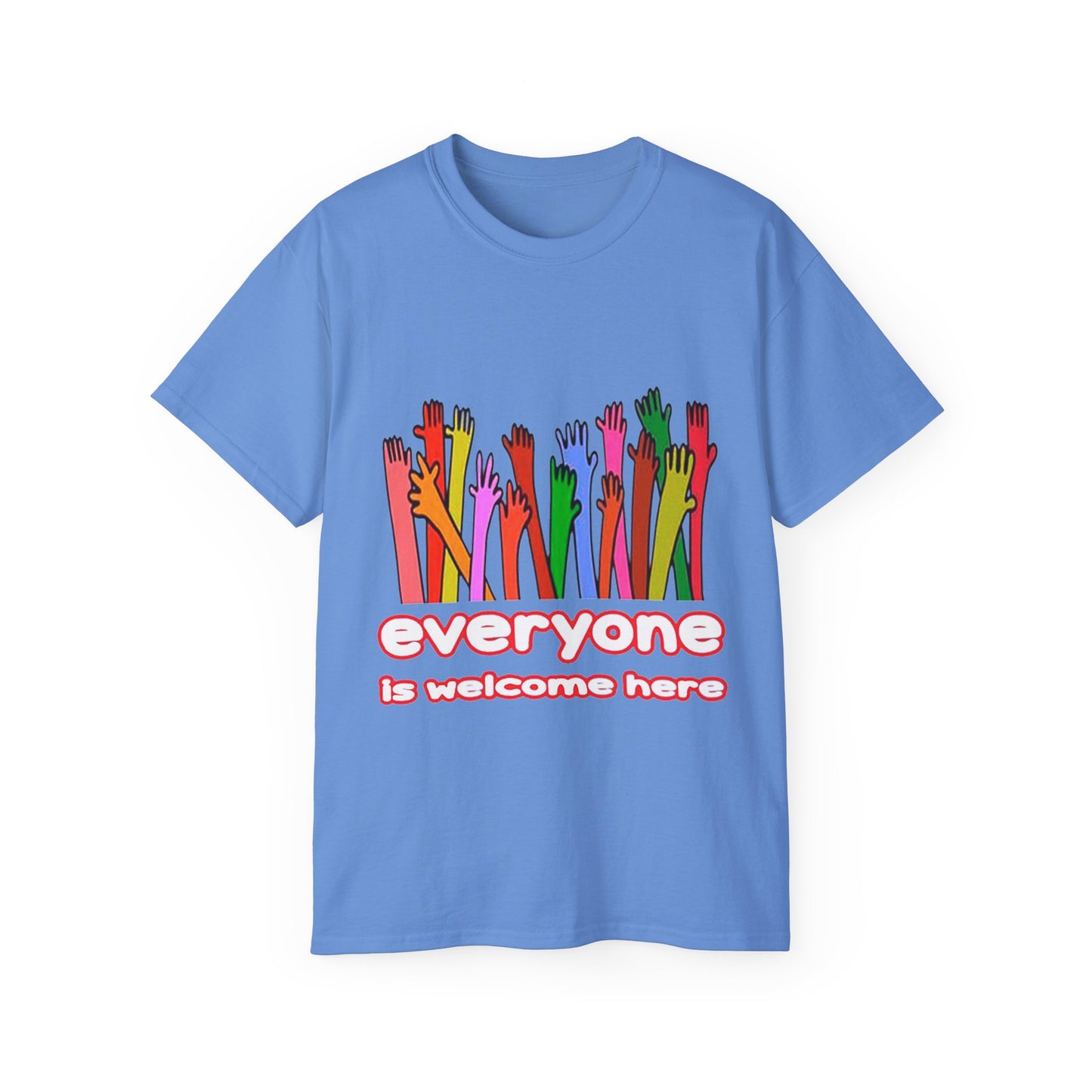 Inclusive Vibes Tee, Everyone is Welcome Here T-Shirt, Unity Tee, Proud Ally Shirt, Colorful Art Tee, Comfortable Cotton T-Shirt