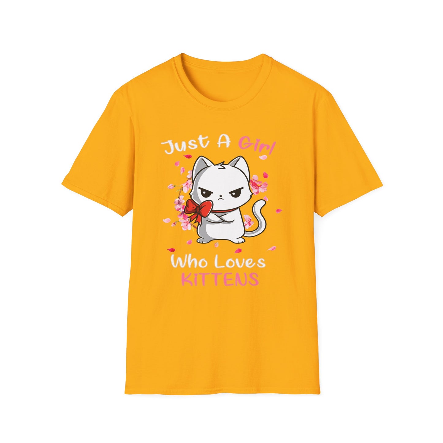 Cute Kittens Graphic Tee, Unisex Softstyle T-Shirt for Cat Lovers, Gift for Birthdays, Valentine's Day, Casual Wear, Animal Lovers