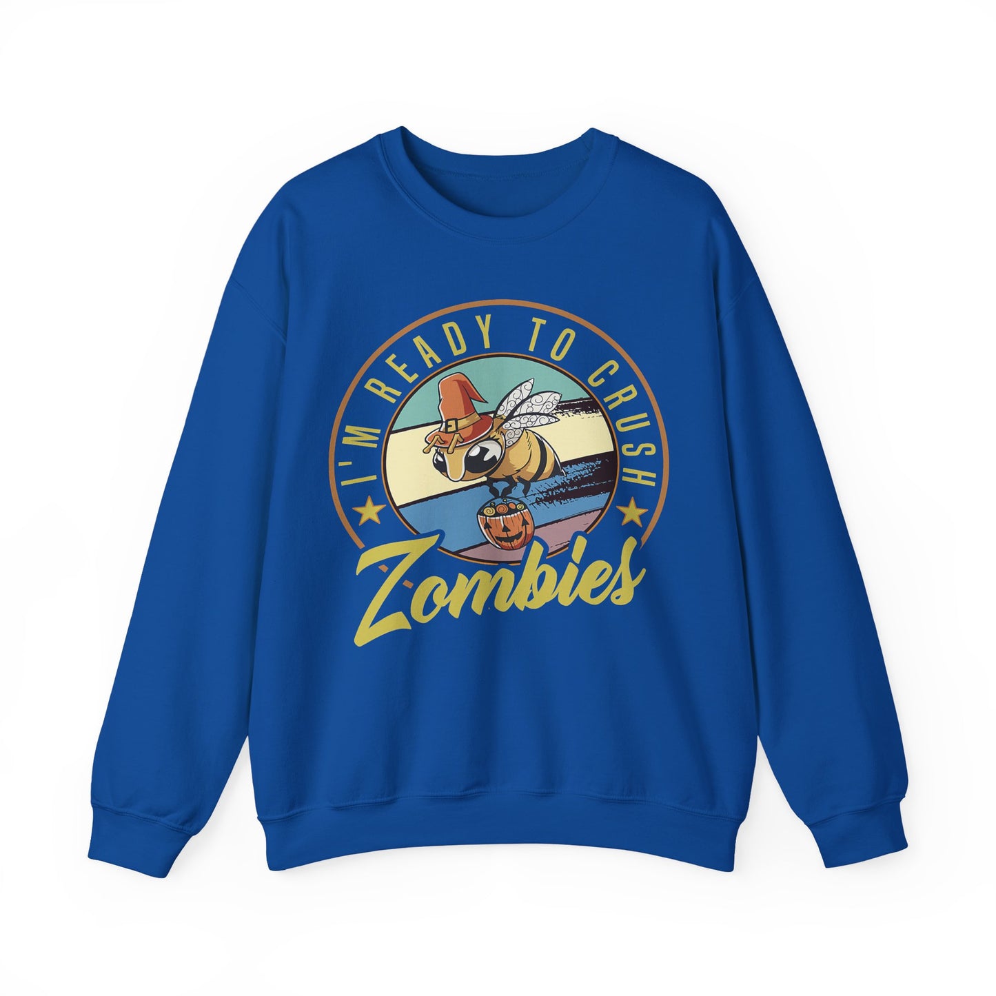 Zombie-Themed Crewneck Sweatshirt - Funny Halloween Gift for Friends, Casual Wear, Cozy Style, Unisex Apparel, Fall Fashion