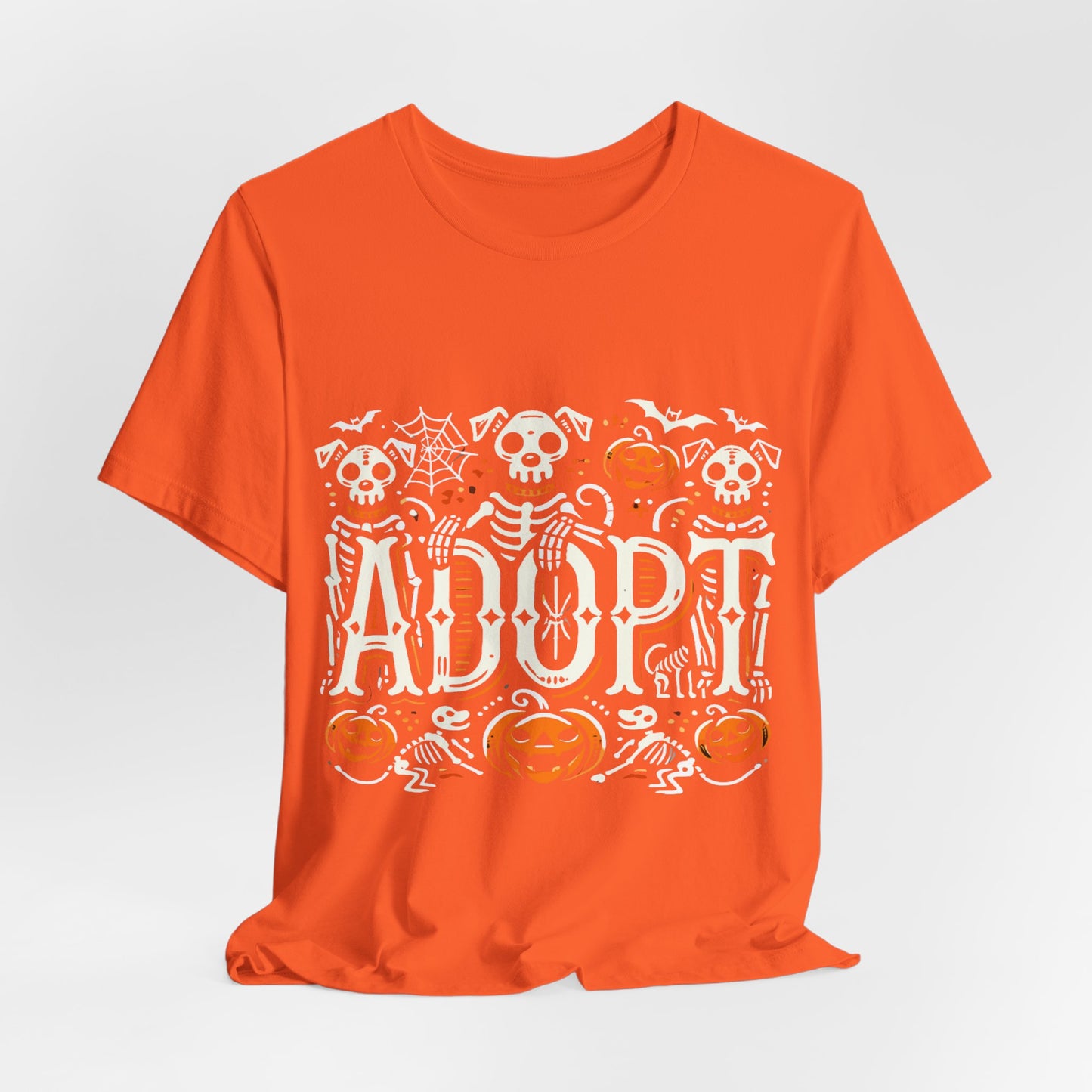 Pumpkin-Themed Adoption Awareness Tee, Perfect for Halloween, Dog Lovers, Pet Advocates, Animal Rescue Fundraisers, Fall Celebrations