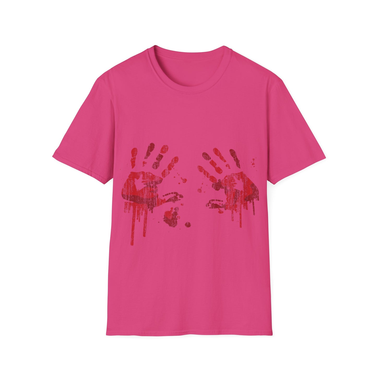 Bloody Handprints Unisex T-Shirt, Halloween Costume Tee, Spooky Graphic Shirt, Horror Movie Apparel, Gore T-Shirt