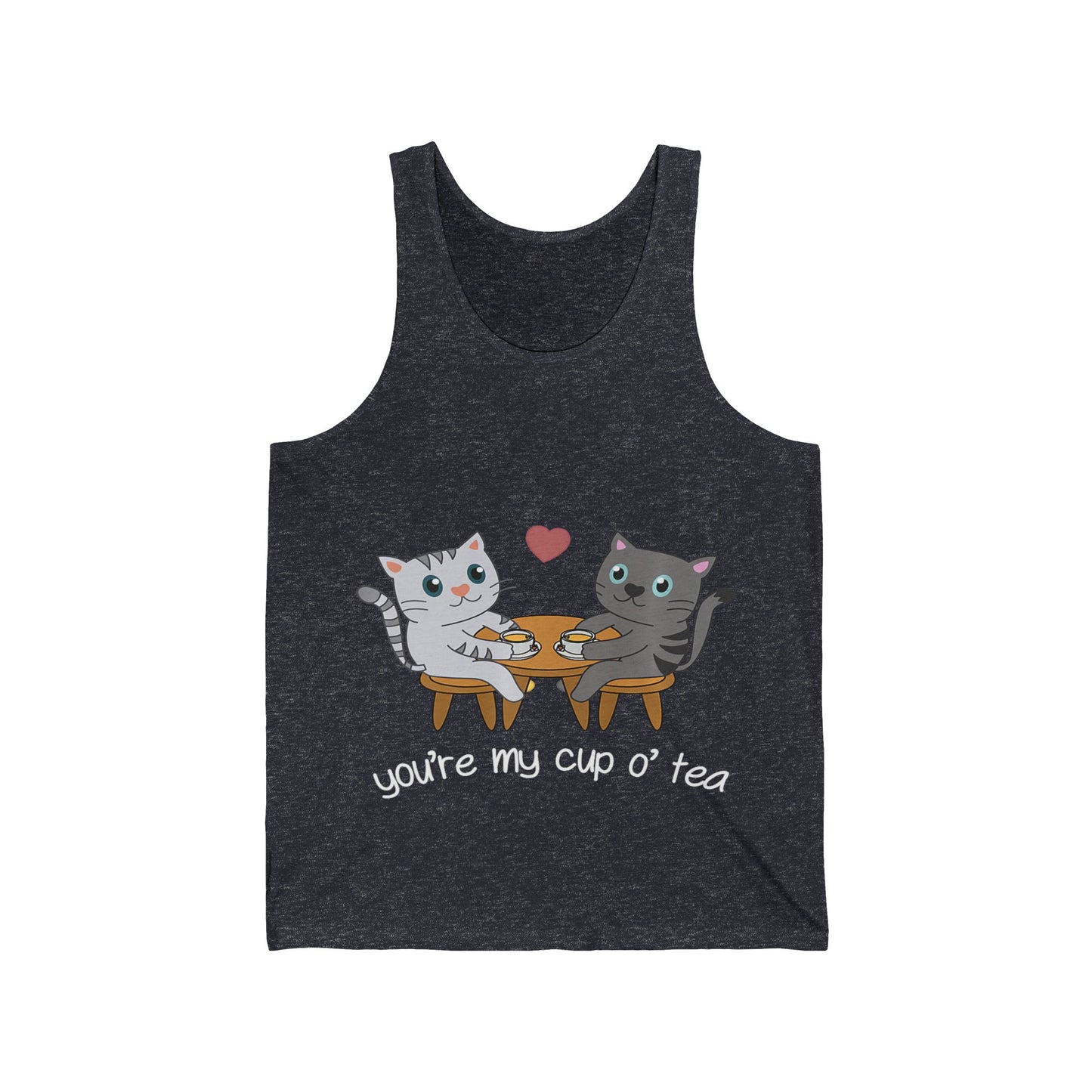 Cute Cat Lovers Unisex Jersey Tank - You're My Cup of Tea, Cat Tank Top, Gift for Cat Owners, Pet Lover Apparel, Summer Casual Wear
