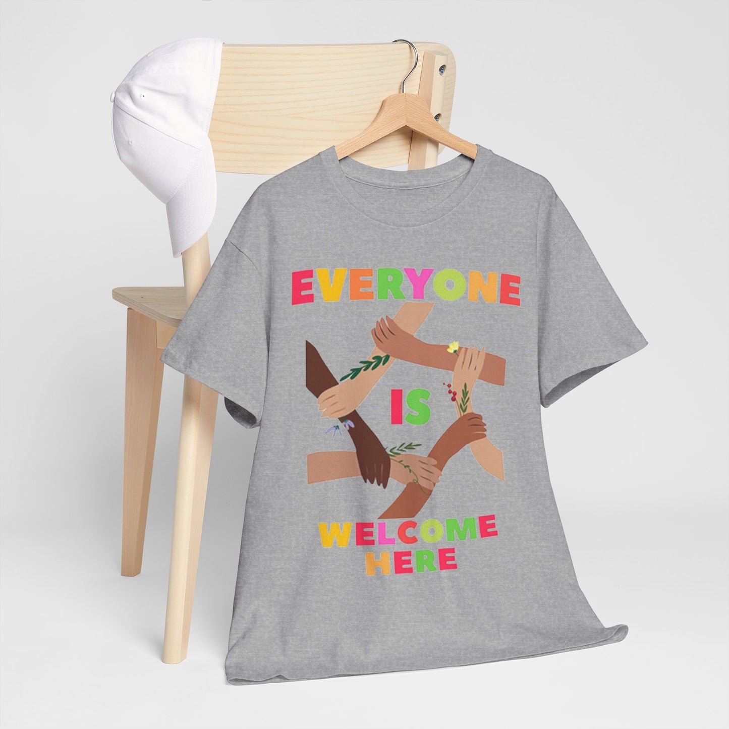 Inclusive Message Unisex Heavy Cotton Tee, Equality Shirt, Diversity Tee, Gift for Friends, Community Wear, Pride Apparel