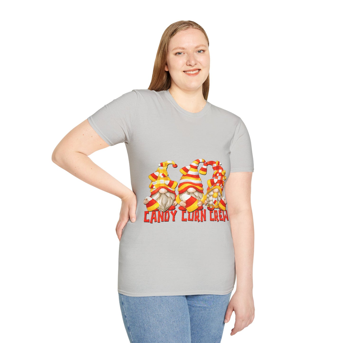 Candy Corn Crew Unisex T-Shirt - Fall Fashion, Halloween Apparel, Thanksgiving Gatherings, Cozy Comfort, Seasonal Style