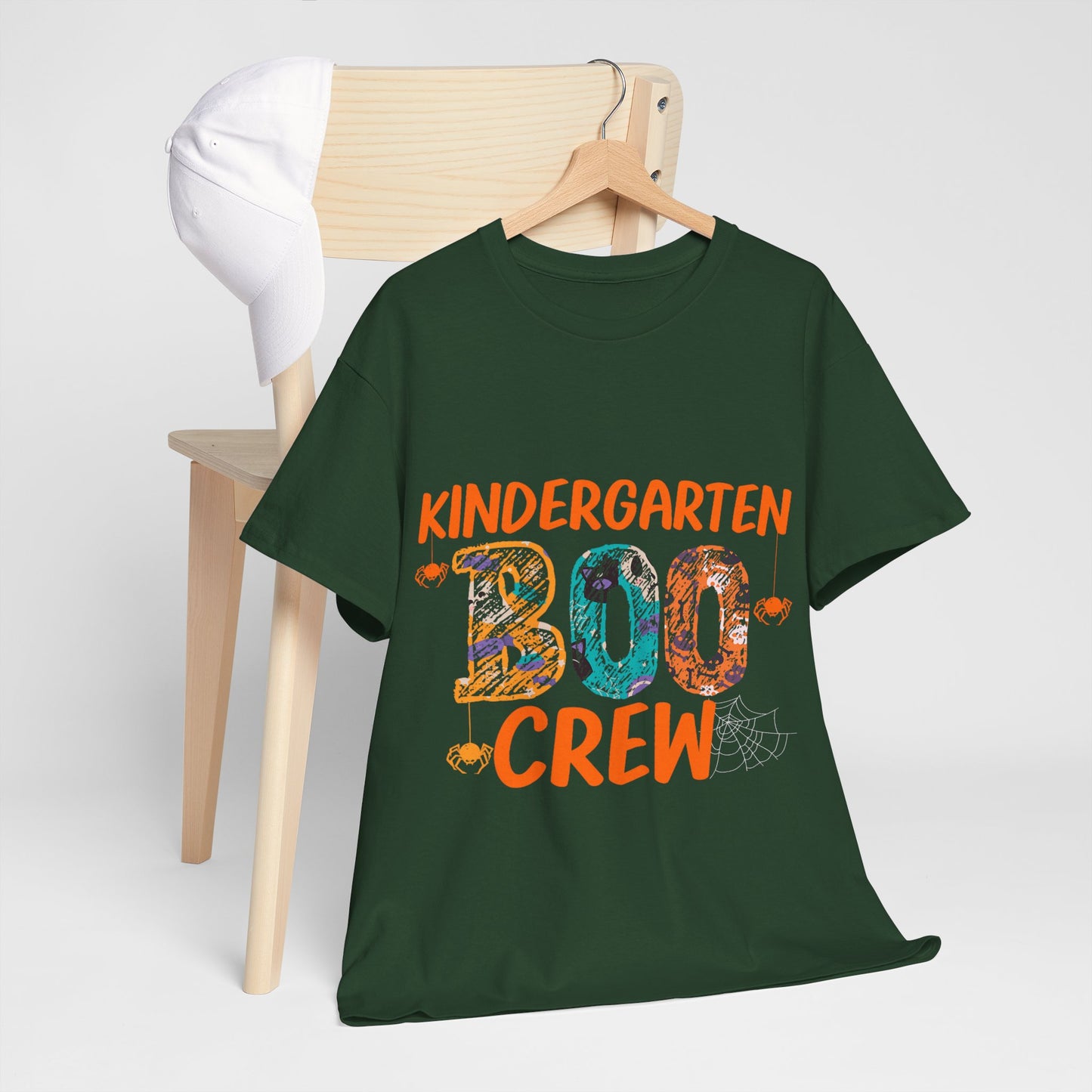 Kindergarten Boo Crew Tee, Unisex Cotton T-Shirt for Teachers, Class Parties, Halloween Costume, Fun School Spirit Wear, Gift for Kids
