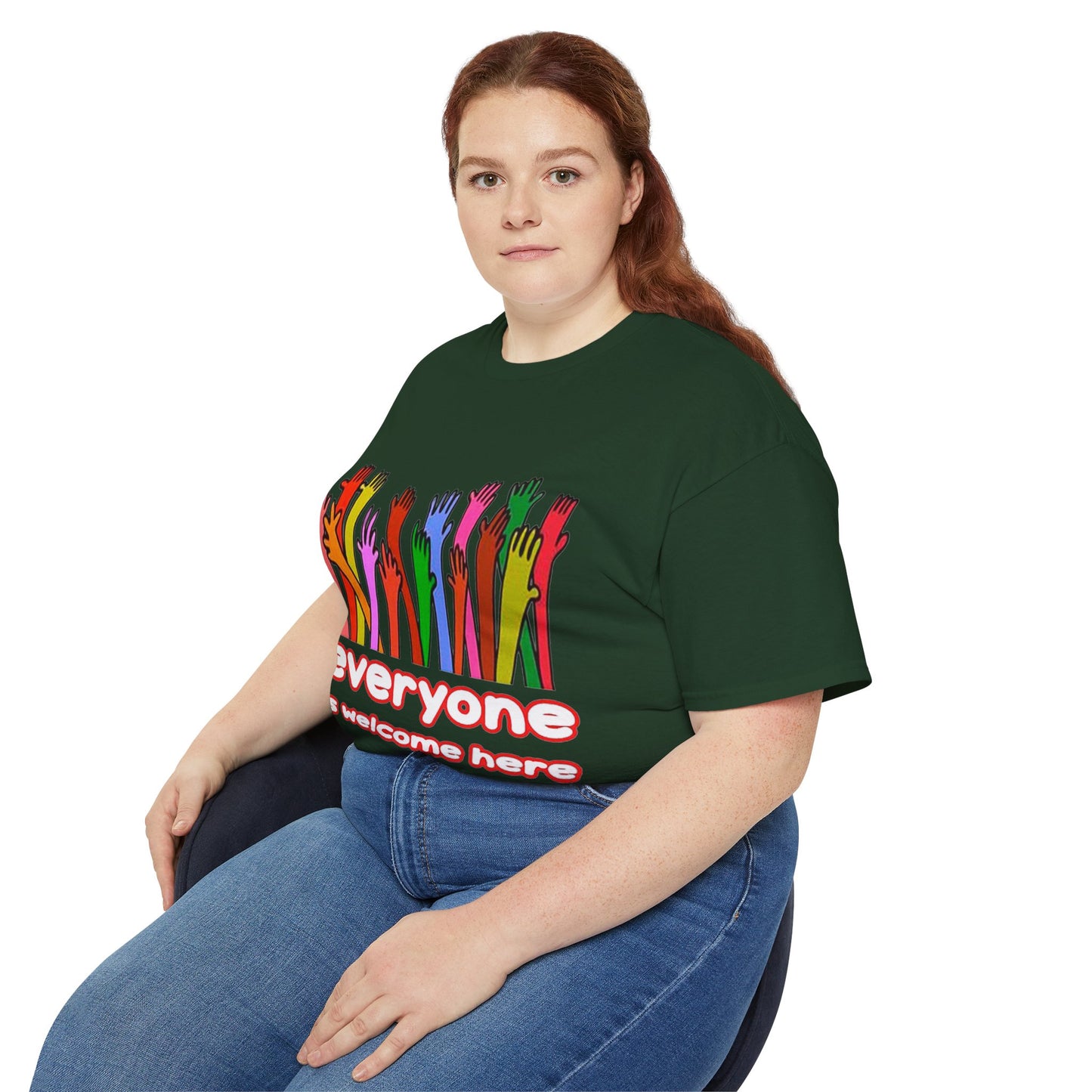 Inclusive Vibes Tee, Everyone is Welcome Here T-Shirt, Unity Tee, Proud Ally Shirt, Colorful Art Tee, Comfortable Cotton T-Shirt